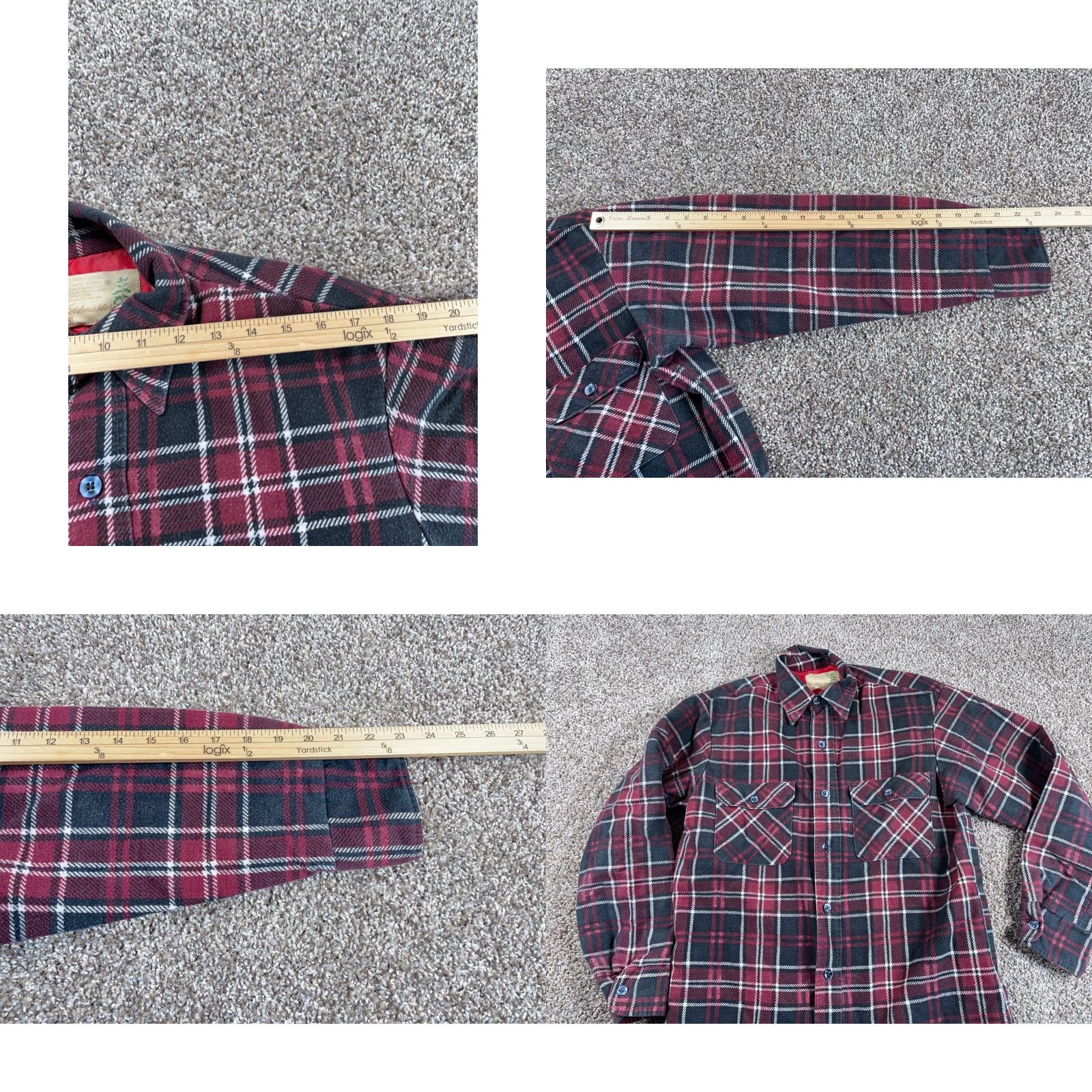 Vintage VTG Fieldmaster Quilted Lined Flannel Shirt Adult Medium Red Black Plaid 80s Size US M / EU 48-50 / 2 - 8 Thumbnail