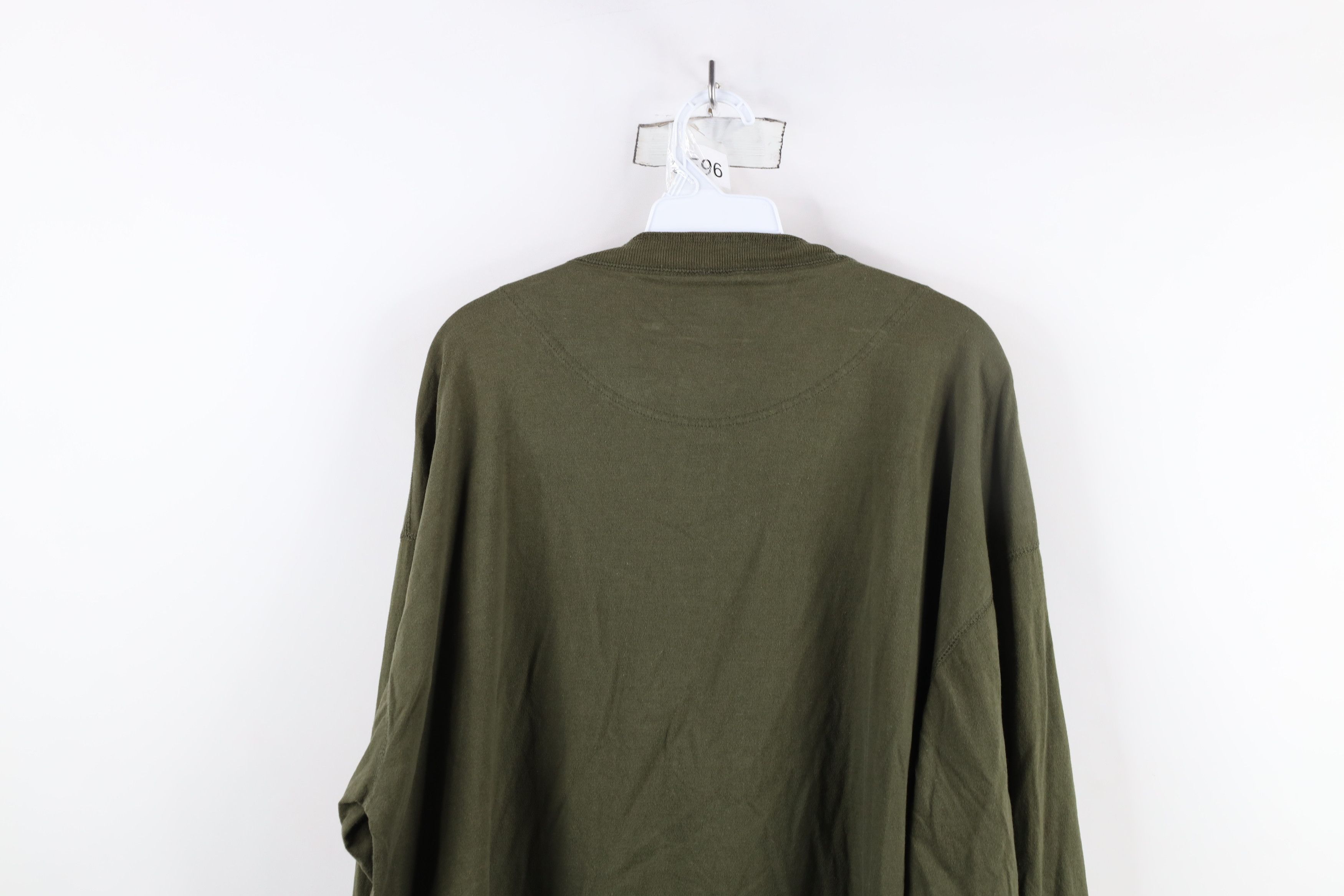 Vintage Vintage 90s Streetwear Long Sleeve Henley T-Shirt Olive Size US XL / EU 56 / 4 - 12 Thumbnail