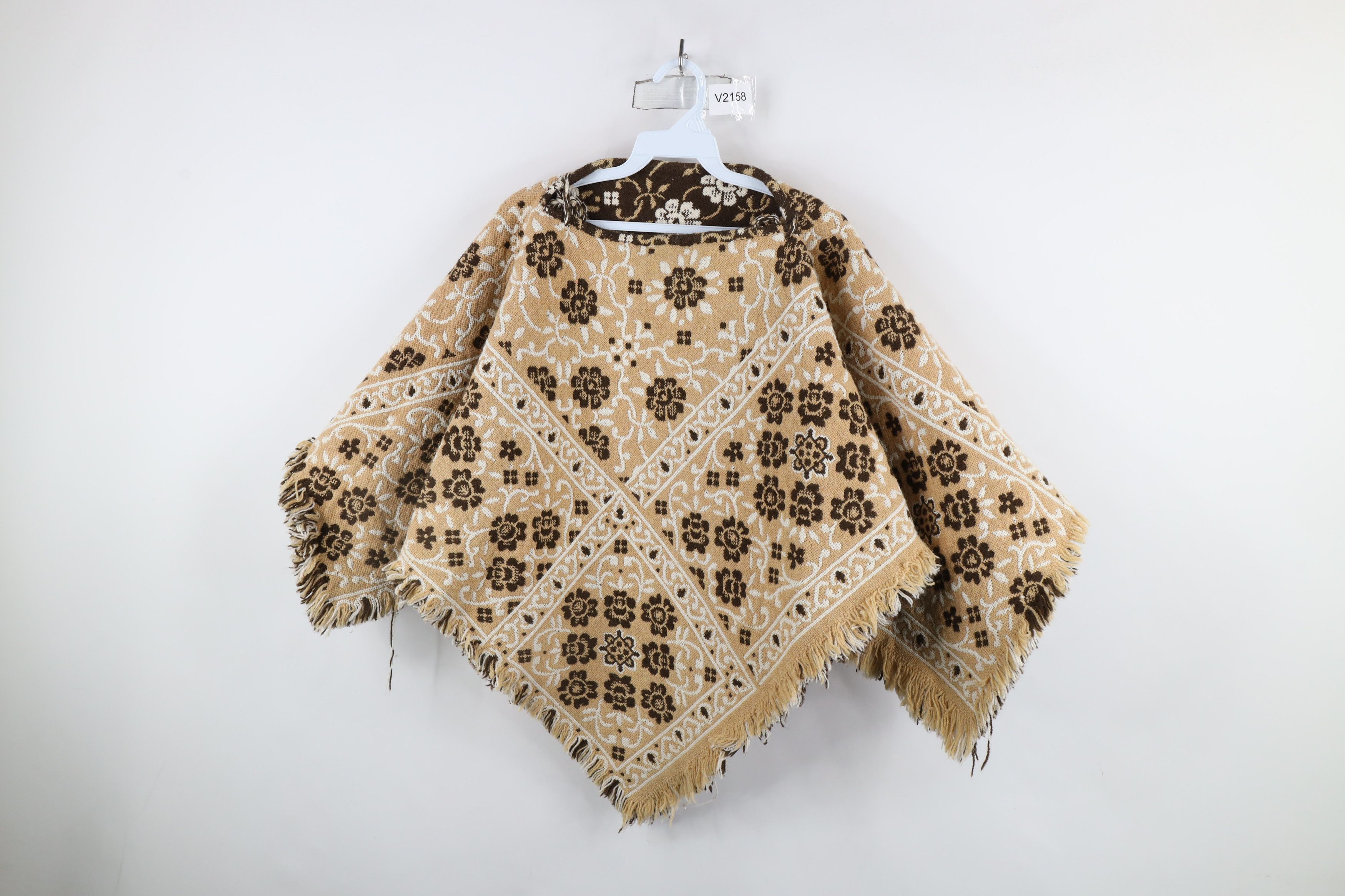 Vintage Vintage 60s 70s Mid Century Modern Blanket Poncho Sweater Size ONE SIZE - 11 Thumbnail
