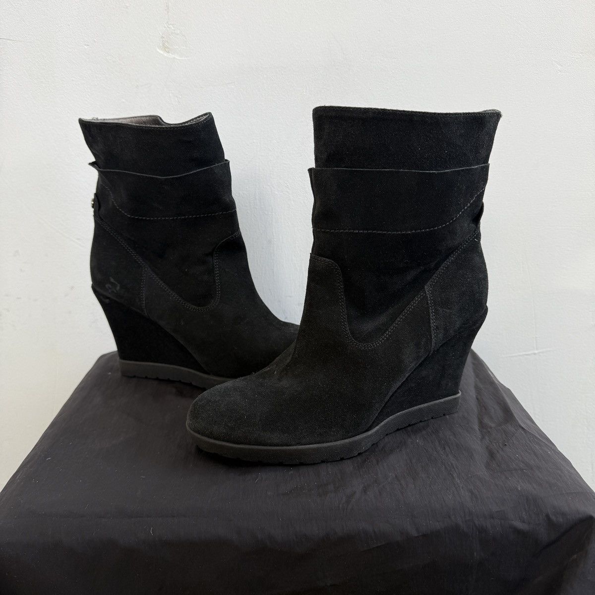 If Six Was Nine Janet Sport Wedge Black Suede Sneakers Isabel Marant Style Size US 8 / IT 38 - 3 Thumbnail