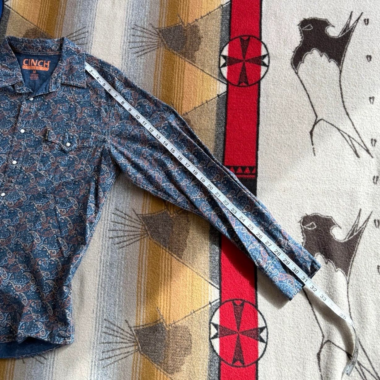 Vintage Cinch Shirt Men’s Western Paisley Long Sleeve Collared Pearl Snap Regular M Size US M / EU 48-50 / 2 - 8 Thumbnail