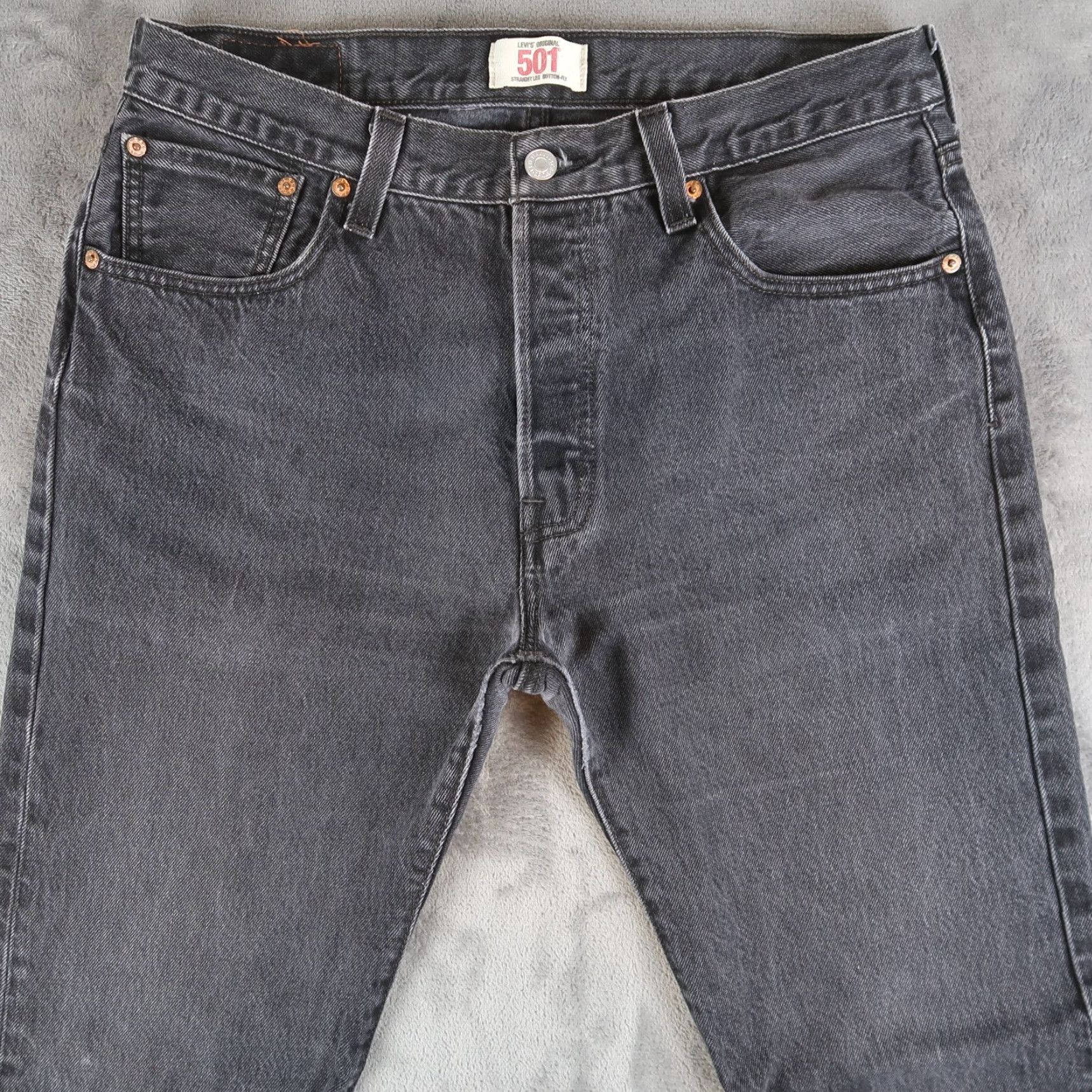 Levi's VINTAGE Levi's 501 Jeans Straight Denim Black Mens 34x32 32x30 5-Pocket Distressed Button Fly Size US 34 / EU 50 - 3 Thumbnail