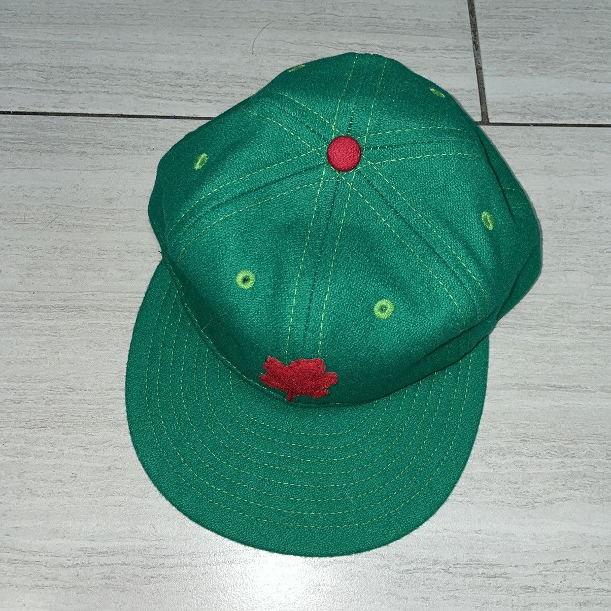 Ebbets Field Flannels Ebbets Field Oakland Vintage Leafs Wool Fitted Size ONE SIZE - 2 Thumbnail