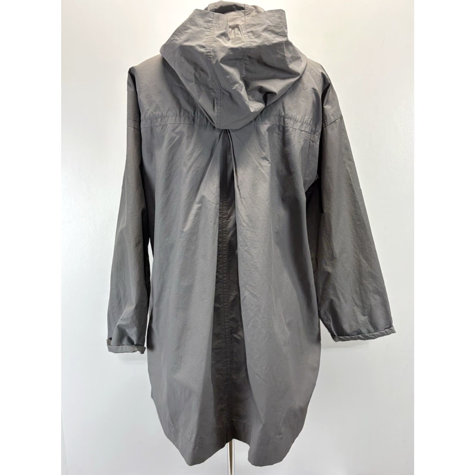 Eileen Fisher Eileen Fisher Jacket Women Medium Gray Organic Cotton Nylon Hood Swing Lagenlook Casual Travel Size M / US 6-8 / IT 42-44 - 3 Thumbnail