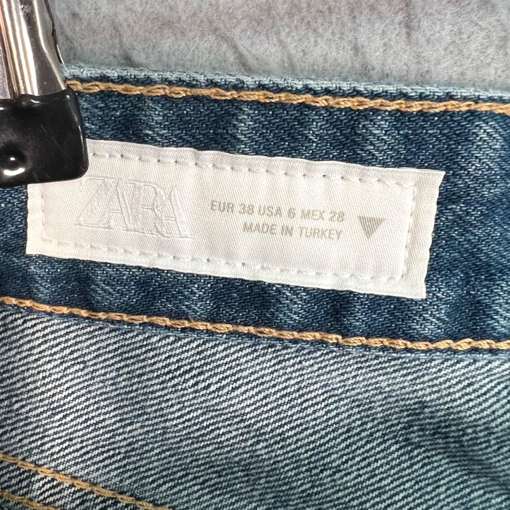 Zara Zara Womens Denim Shorts 6 Blue High Rise 5-Pocket Cut-Off A-Line - Summer Womens Medium? Size 28" / US 6 / IT 42 - 4 Thumbnail