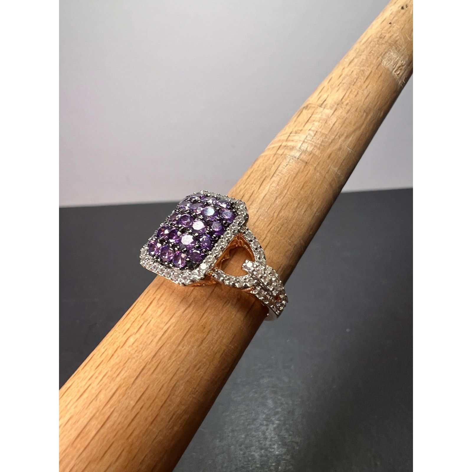 Other Purple and white CZ rose gold over 925 ring size 9 Size ONE SIZE - 6 Thumbnail