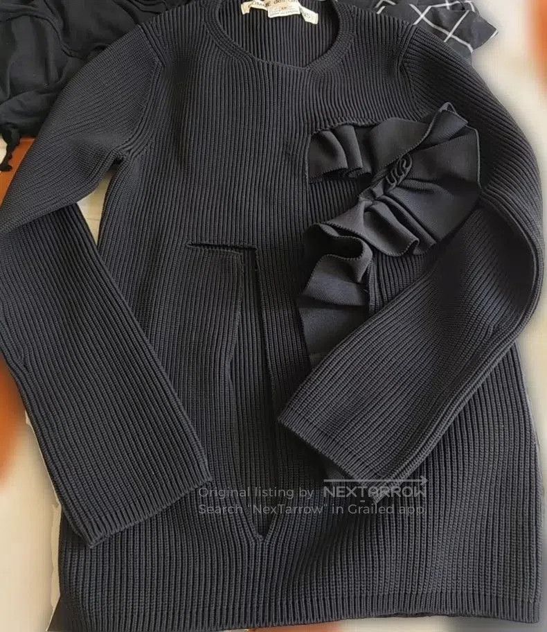 Comme des Garcons Comme des Garçons Ruffled Black Sweater . Size US M / EU 48-50 / 2 - 2 Thumbnail
