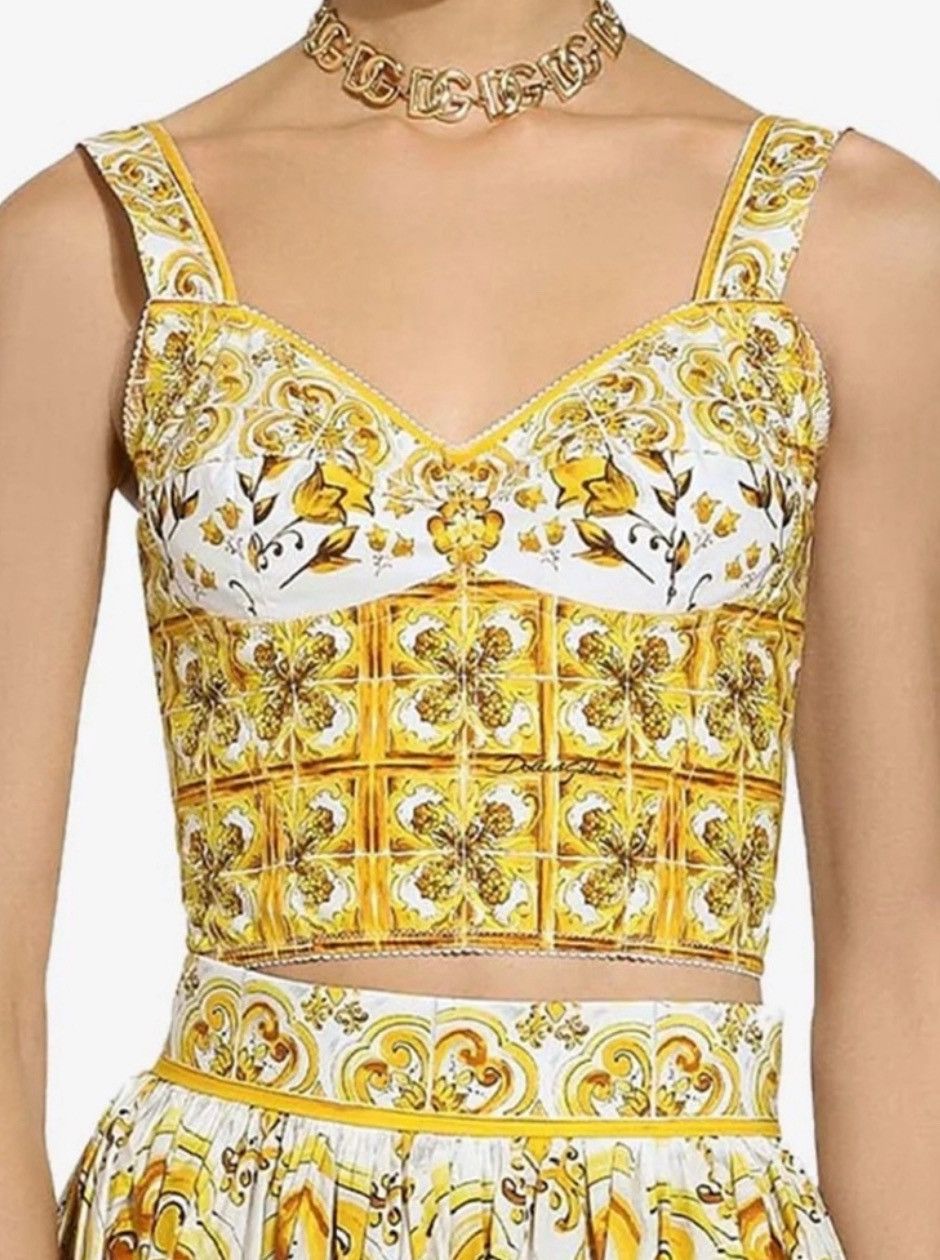 Dolce & Gabbana DOLCE & GABBANA MAJOLICA PRINT CORSET TOP Size M / US 6-8 / IT 42-44 - 6 Thumbnail