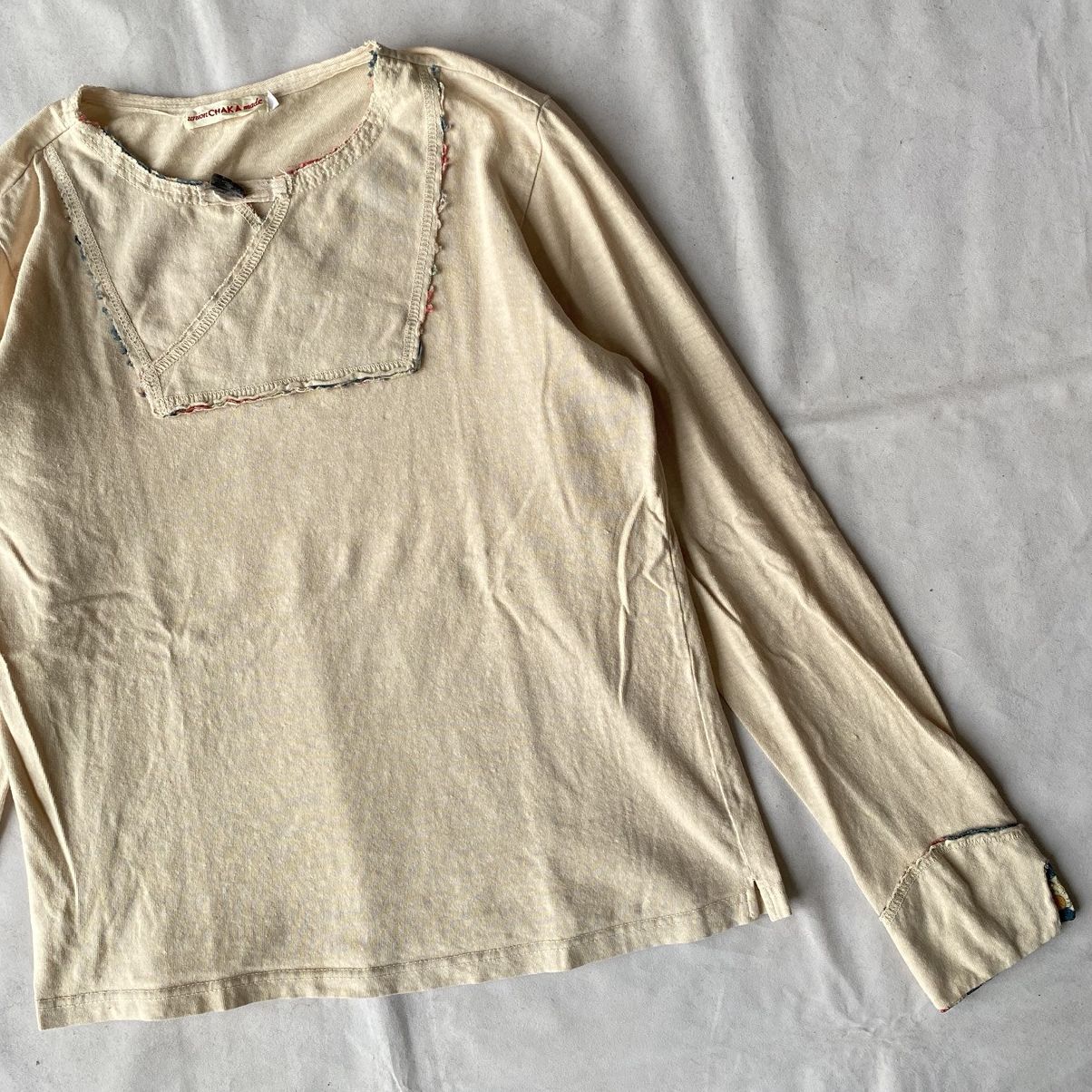 If Six Was Nine × Issey Miyake × Japanese Brand Basic Japanese Raw Asymmetrical Cut Issey Miyake Style Tees Size US L / EU 52-54 / 3 - 4 Thumbnail