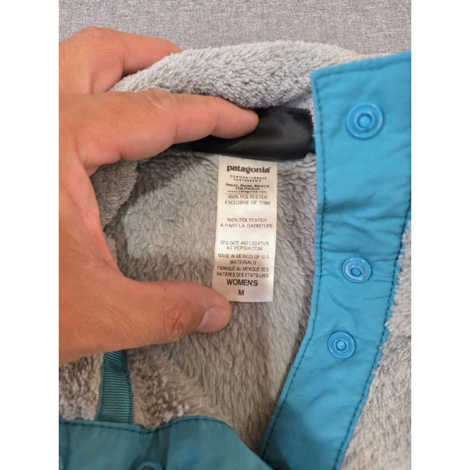 Patagonia Patagonia Jacket Womens M Gray Blue Polartec Re-Tool Snap Size M / US 6-8 / IT 42-44 - 6 Thumbnail