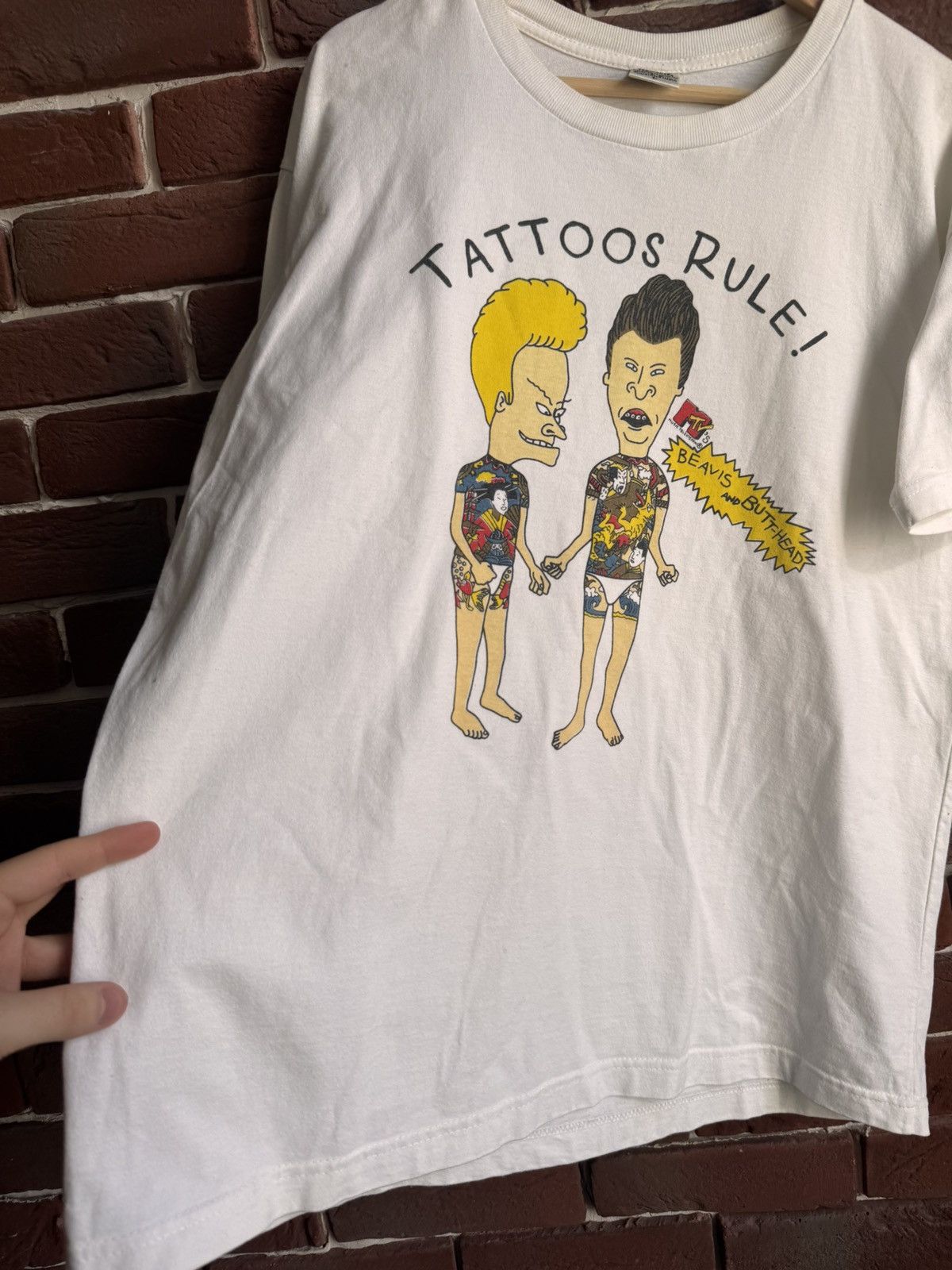Vintage Beavis & Butthead Tattoos Rules” tee Cartoon Movie T Shirt Size US L / EU 52-54 / 3 - 7 Thumbnail