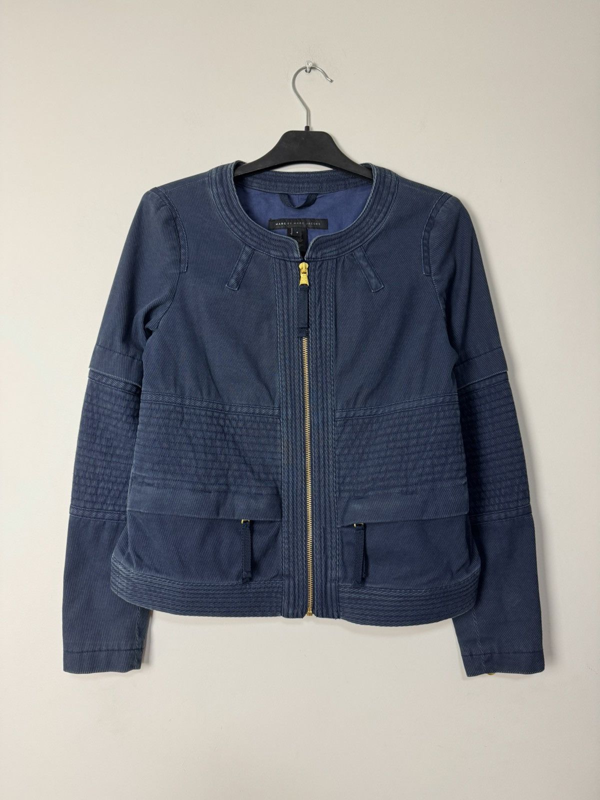 Marc by Marc Jacobs Marc Jacobs Navy Denim rider jacket Luxury Designer Size S / US 4 / IT 40 - 1 Thumbnail
