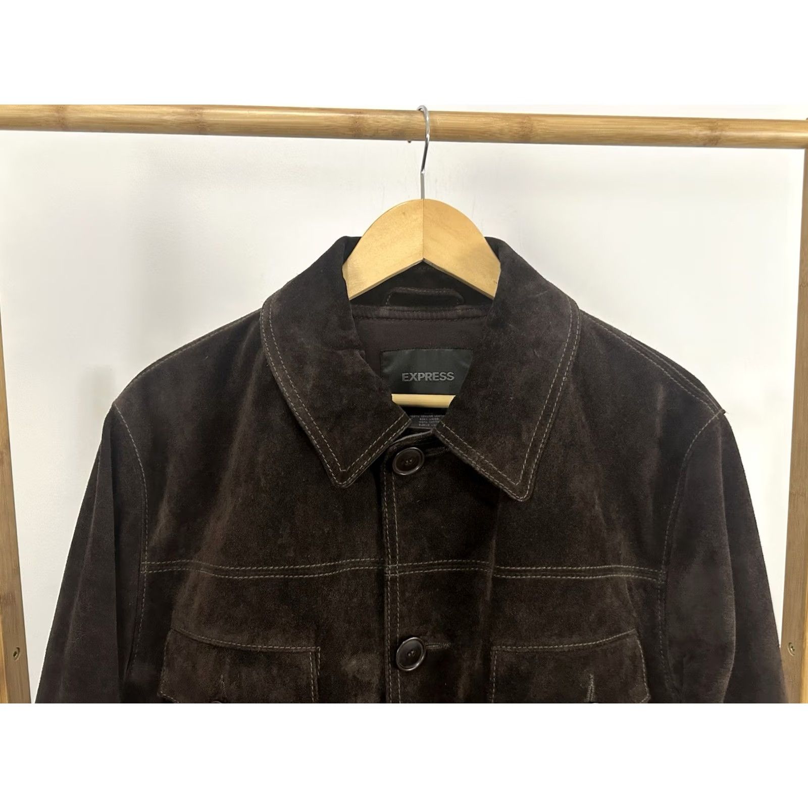 Express VTG Express Brown Suede Leather Barn Chore Jacket Coat Size L Mens Jacket Overcoat Regular Color Brown Suede Express Hull Hull? Size US L / EU 52-54 / 3 - 5 Thumbnail