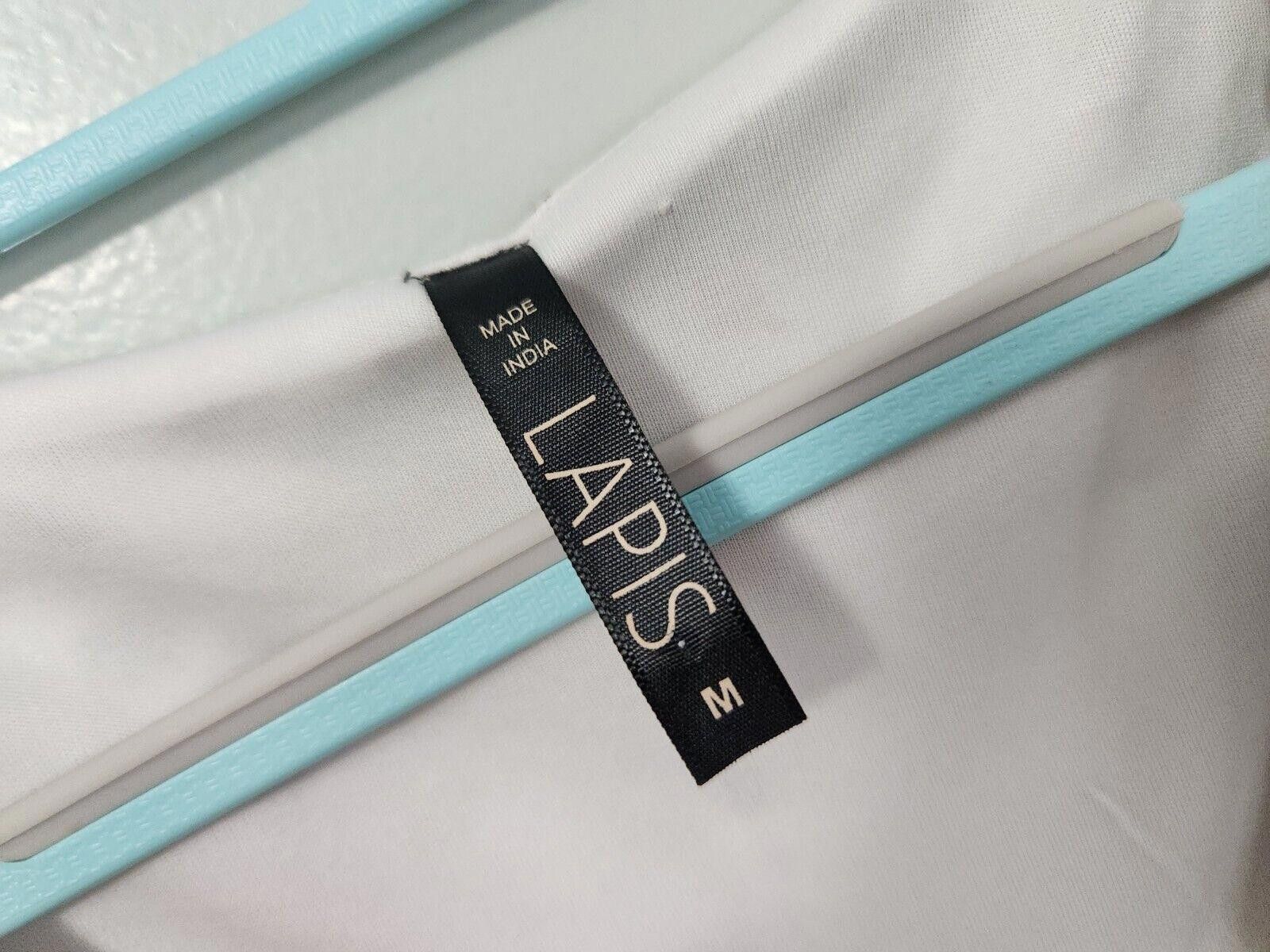 TED LAPIDUS Lapis Dress Size Medium V Neck White Long Floral Anthro Size M / US 6-8 / IT 42-44 - 6 Thumbnail