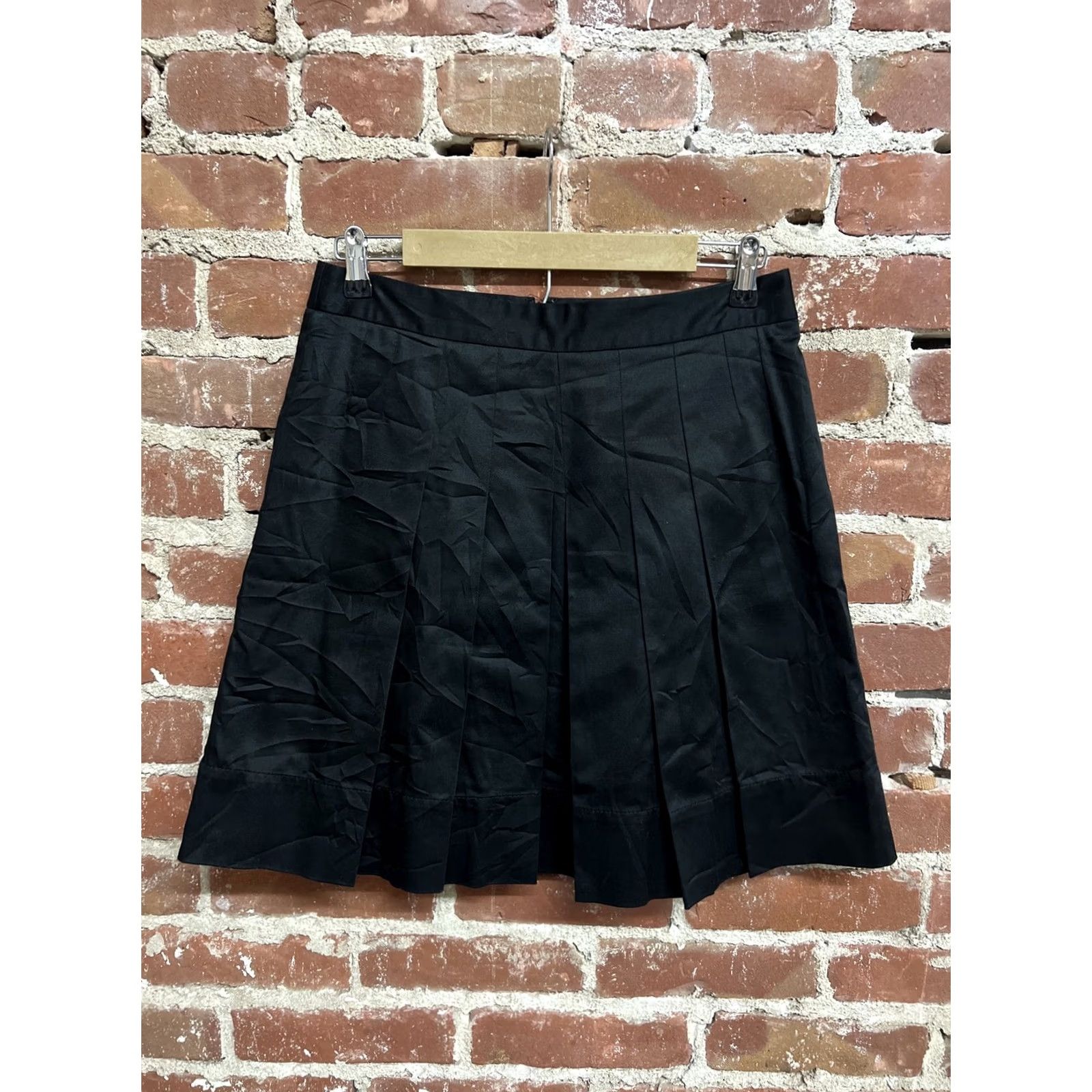 Loft LOFT Ann Taylor A Line Skirt 8P Black Womens NWT Business Casual Pleated Pockets Skirt Short Petite Seasonal 19" Inseam Size 30" / US 8 / IT 44 - 2 Thumbnail