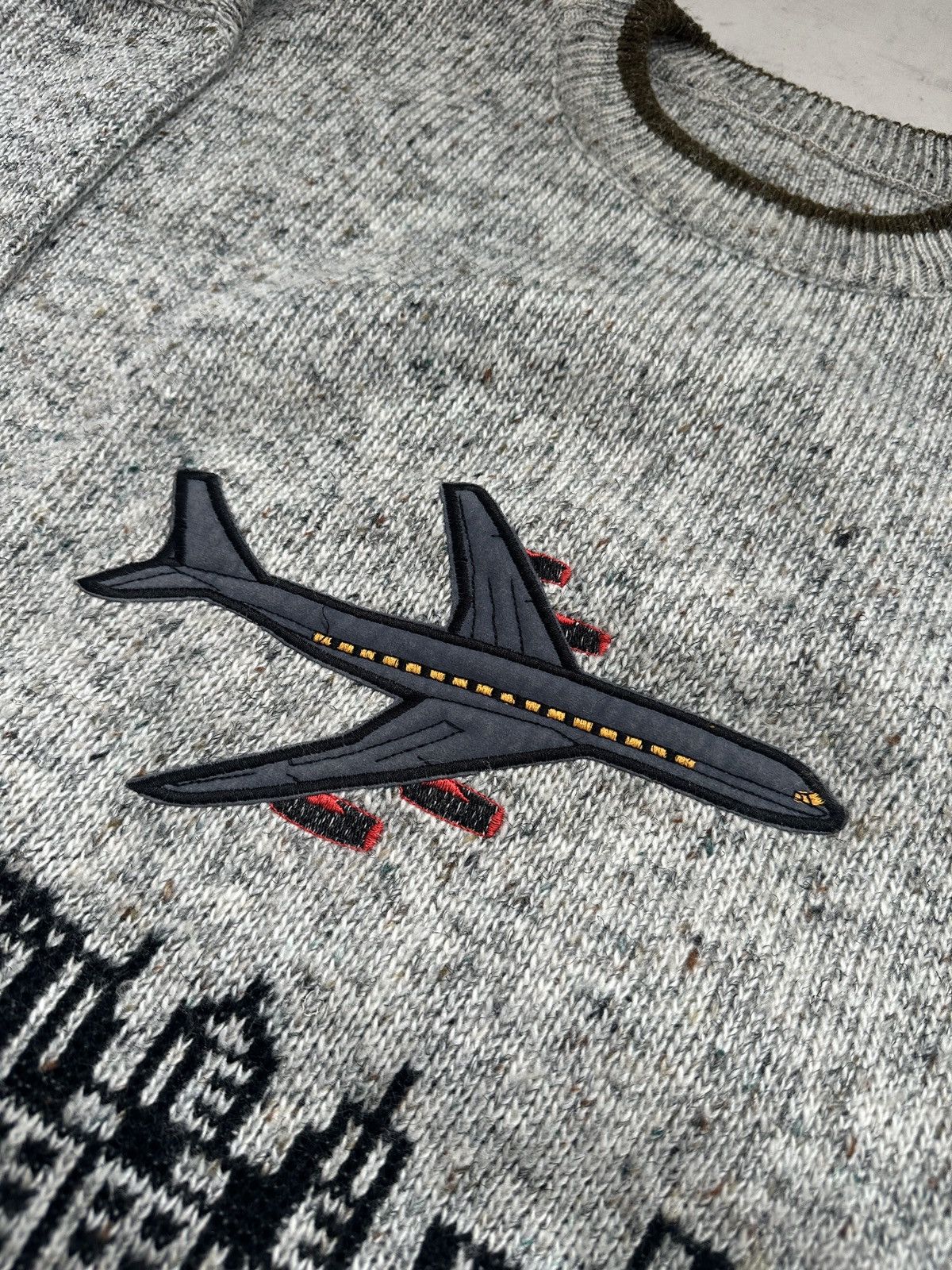 Japanese Brand × Vintage 90s Vintage New York embroided plane knit sweater Size US M / EU 48-50 / 2 - 4 Thumbnail