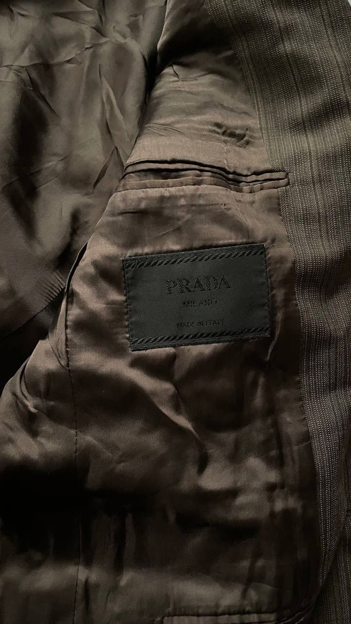 Prada Vintage Prada Milano Brown Striped Blazer 48R Size Luxury Size 48R - 6 Thumbnail