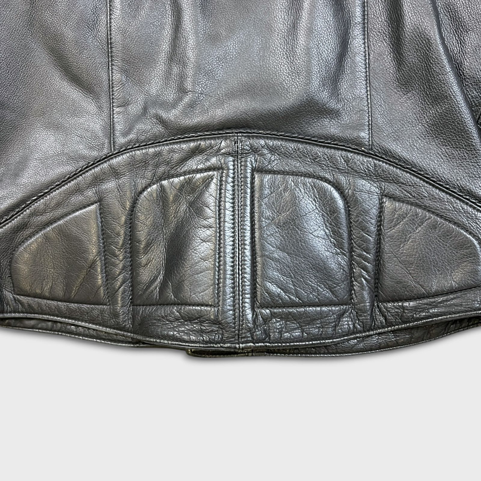 Vintage Vintage 80s Leather Ranch Motorcycle Jacket Padded Biker Size US L / EU 52-54 / 3 - 10 Thumbnail