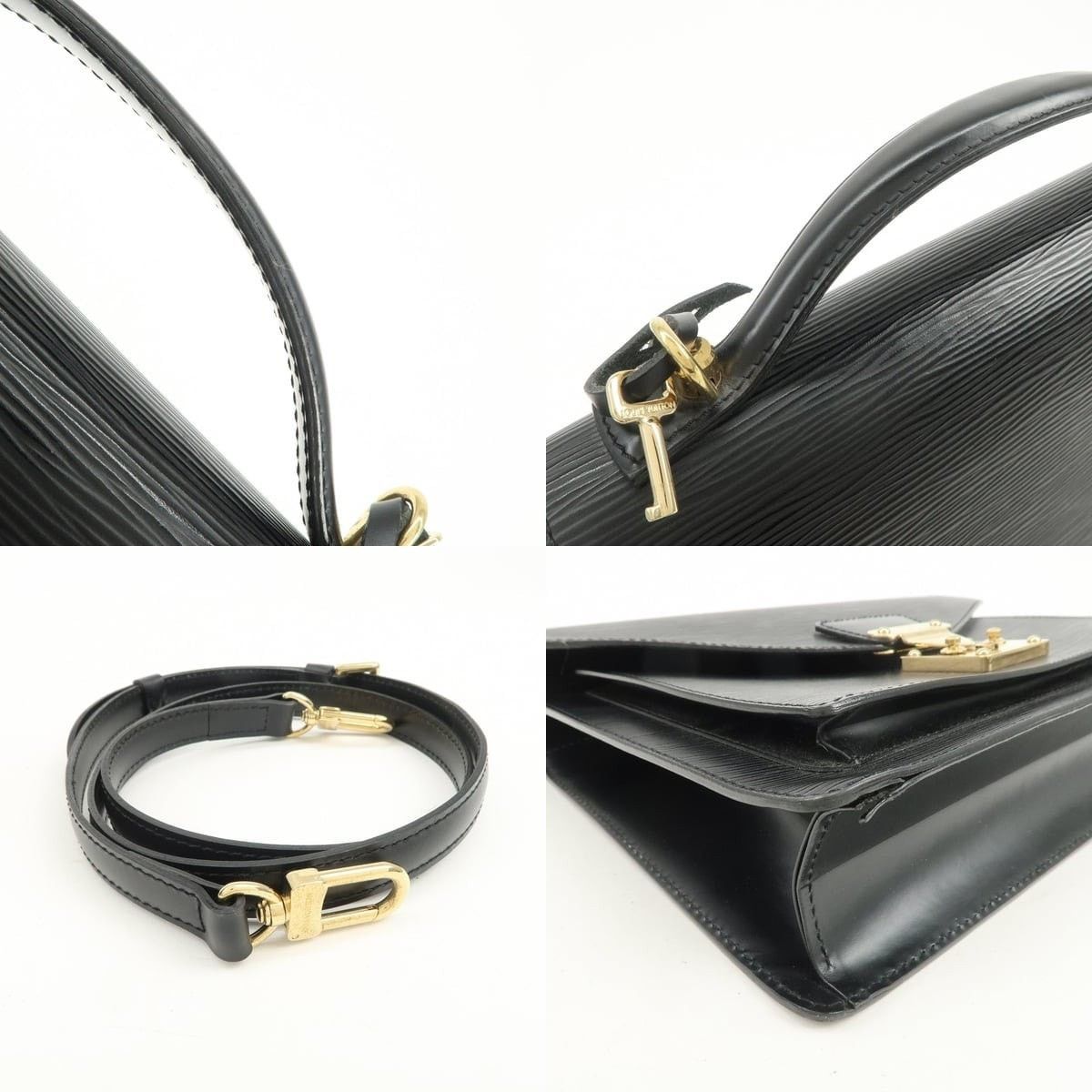 Louis Vuitton Louis Vuitton Epi Monceau Top Handle Bag Black Size ONE SIZE - 4 Thumbnail