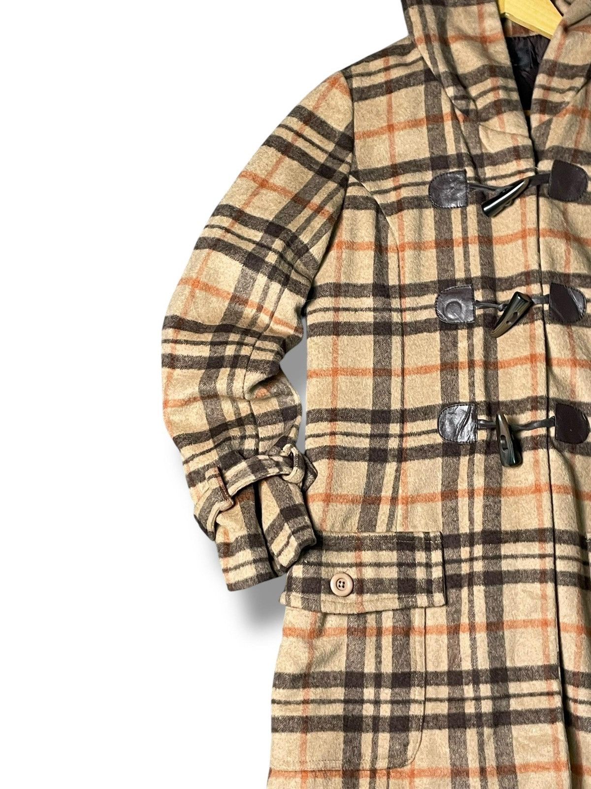 Japanese Brand × Vintage Cloche Checked Wool Duffle Coat (3) Size US XXS / EU 40 - 5 Thumbnail