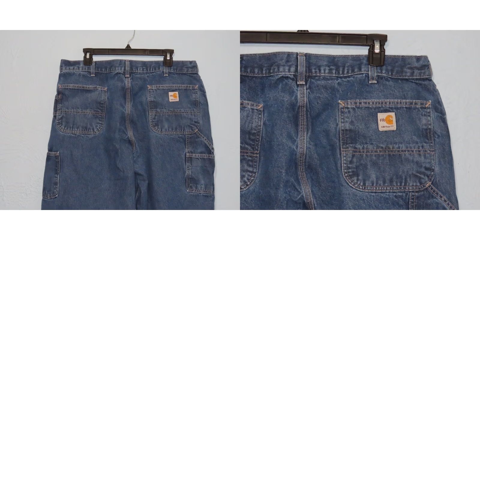 Carhartt Carhartt FR Jeans Mens 40x23 Denim Cargo Pocket Work Pants Straight 23 Inseam Blue Regular Mens Size US 40 / EU 56 - 9 Thumbnail