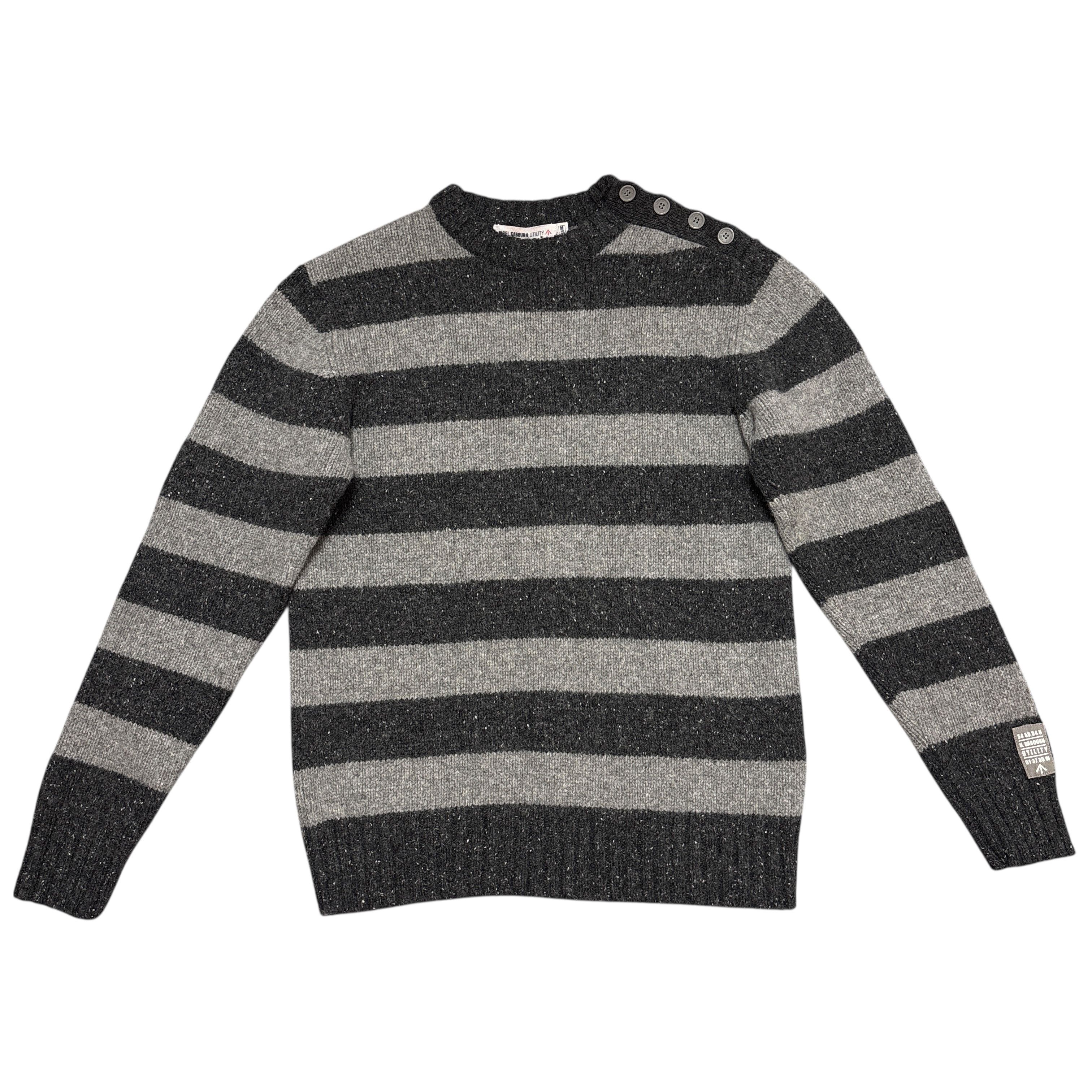 Nigel Cabourn Wool Sweater Striped Pullover Casual Jumper