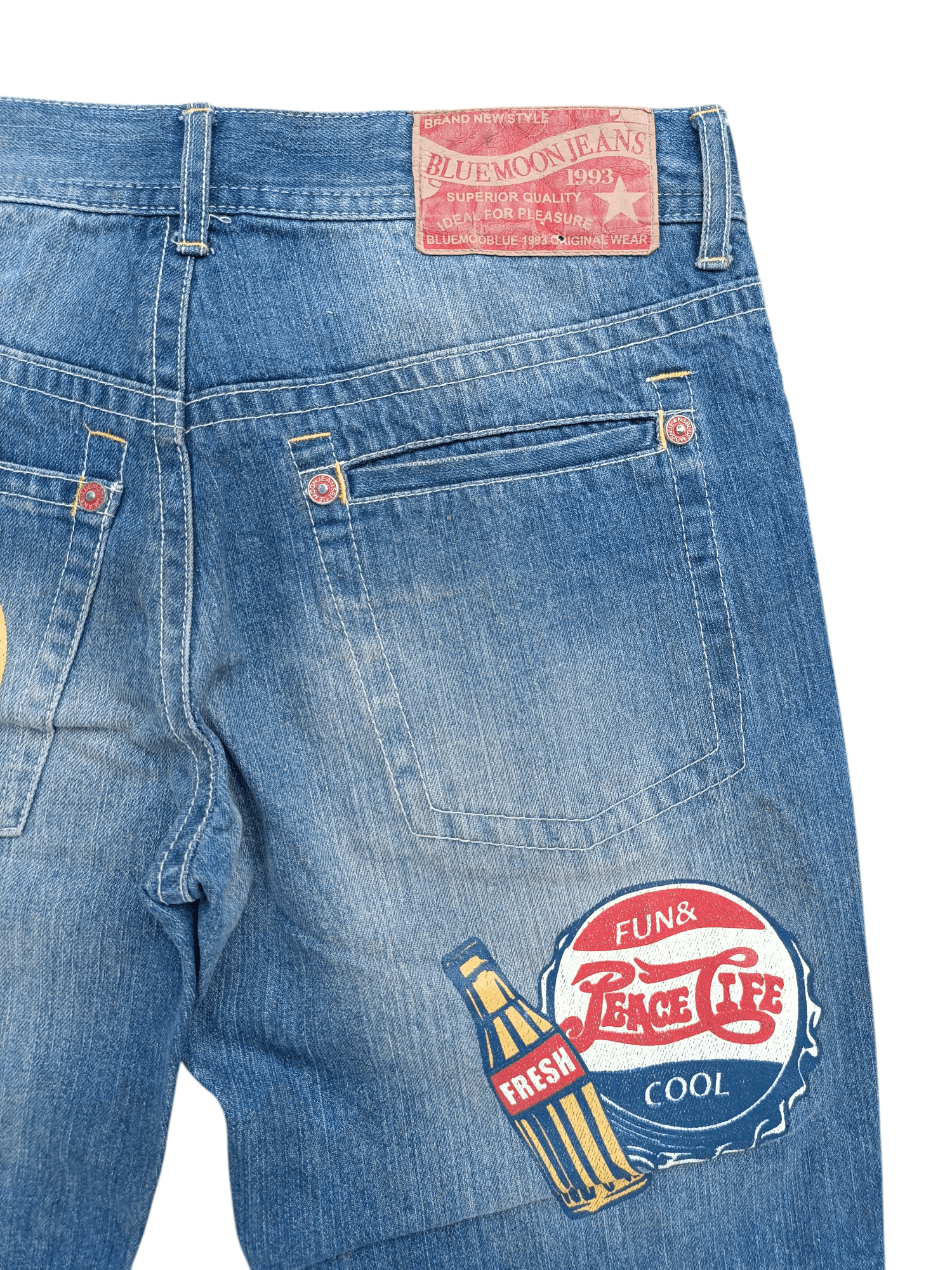 Designer × Japanese Brand × Vintage VINTAGE BLUE MOON BLUE FLORIDA 93 SURFING PAINT DESIGN DENIM Size US 32 / EU 48 - 15 Thumbnail
