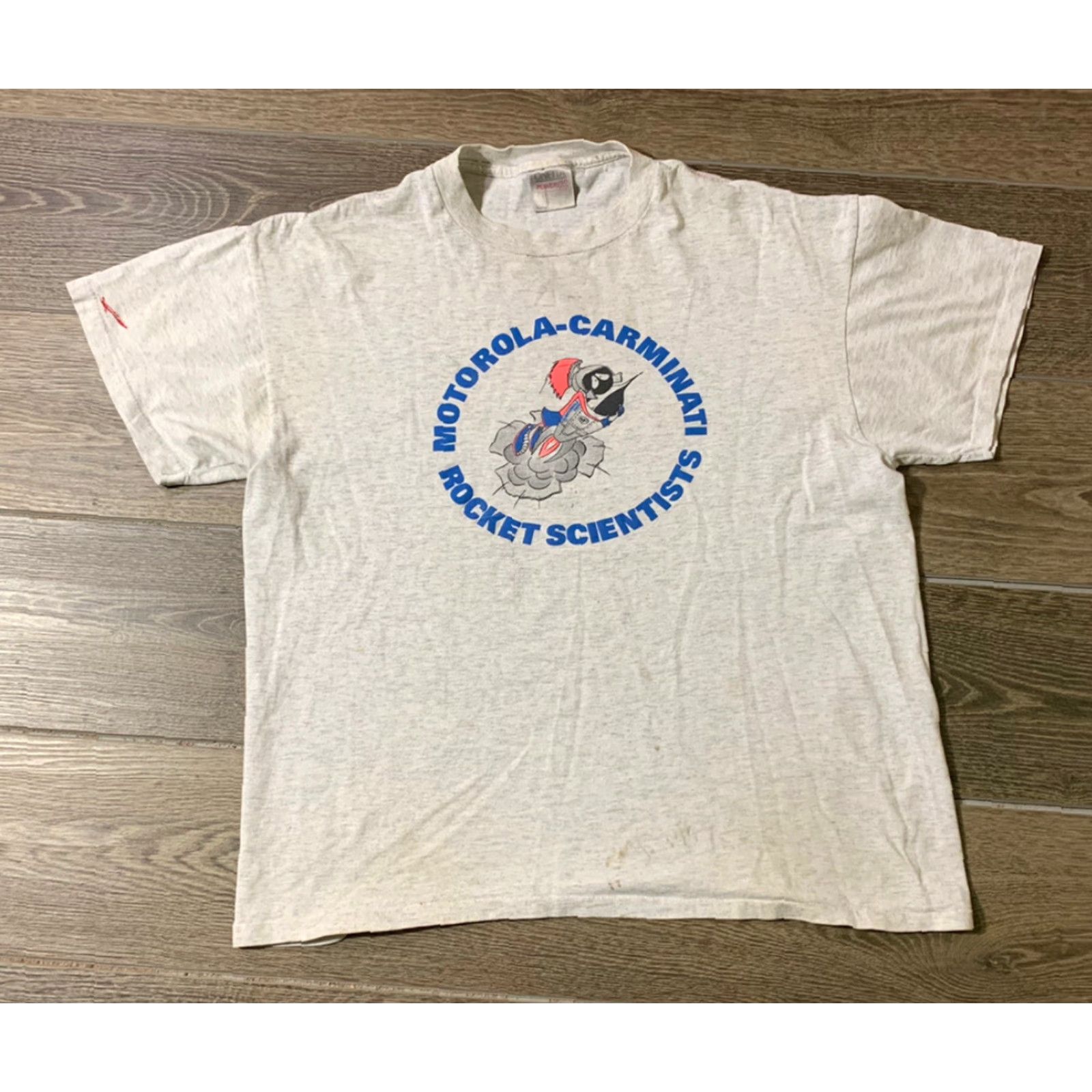 Vintage VINTAGE 90s Motorola Marvin The Martian Graphic Tee Gray XL Mens Size US XL / EU 56 / 4 - 2 Thumbnail