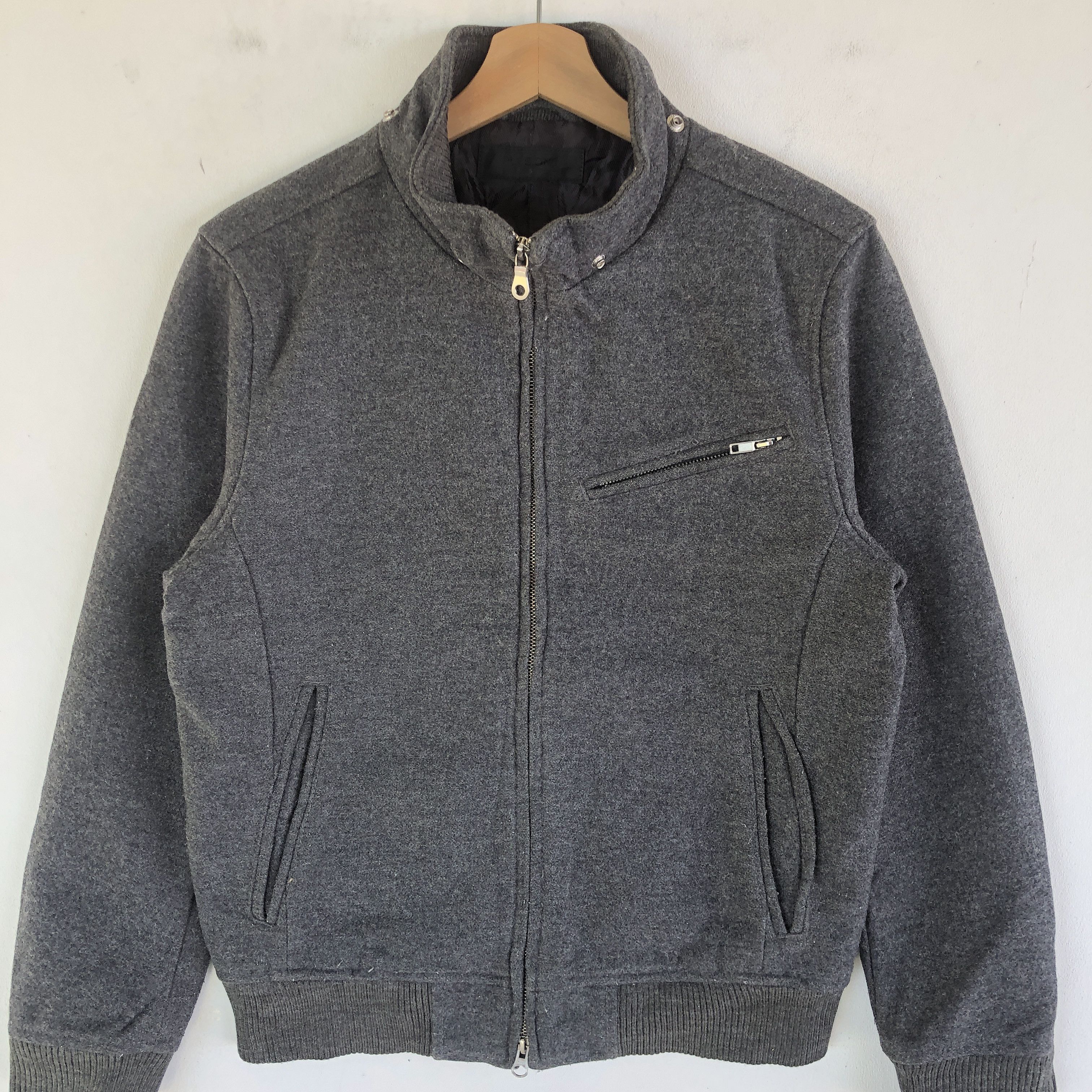 Japanese Brand × Vintage Vintage Plus One Japanese Zipper Wool Jacket Size S / US 4 / IT 40 - 4 Thumbnail