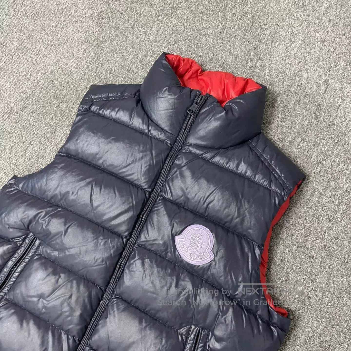 Moncler Blue Puffer Vest with Red Lining - Size L. Size US L / EU 52-54 / 3 - 3 Thumbnail