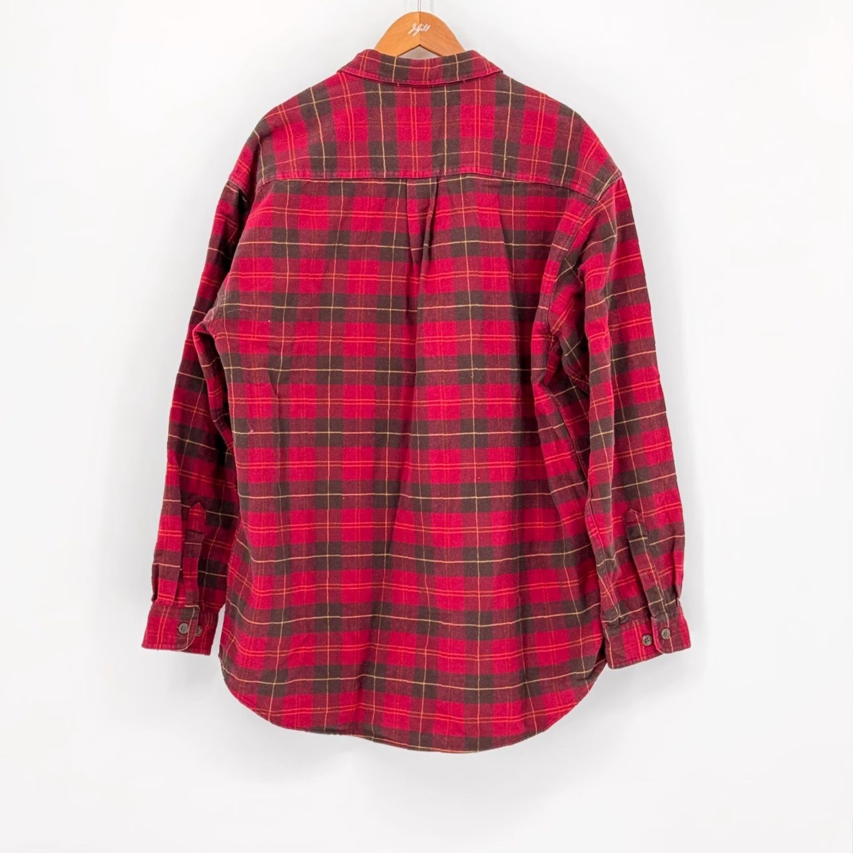 Vintage VINTAGE L.L. Bean Shirt Plaid Red 100% Cotton Chamois Cloth Button-Up XL Tall Mens Long Sleeve Button-Up Shirt Size US XL / EU 56 / 4 - 6 Thumbnail