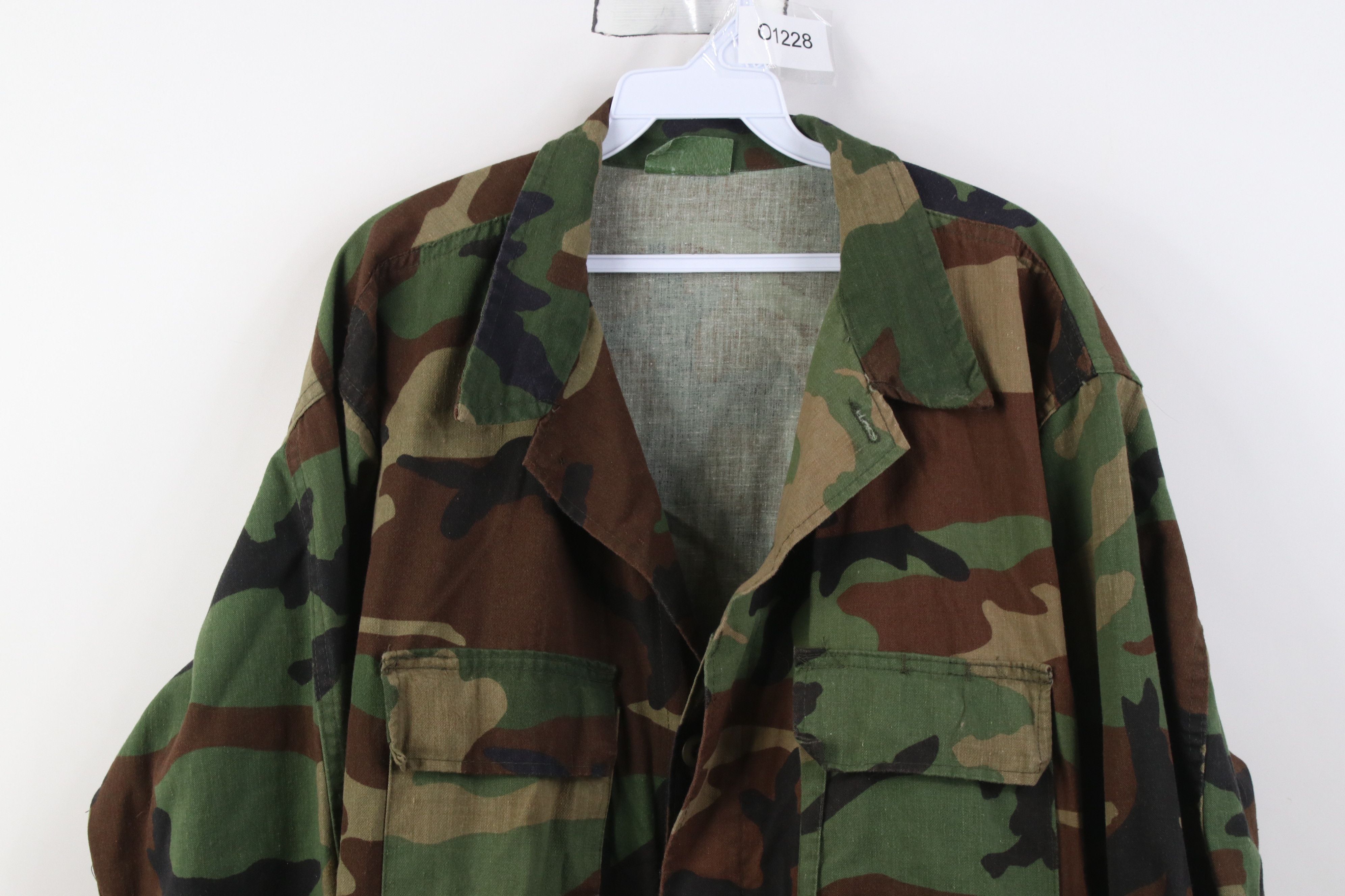Vintage Vintage 90s USGI Camouflage Battle Fatigue Coat Jacket USA Size US XL / EU 56 / 4 - 2 Thumbnail