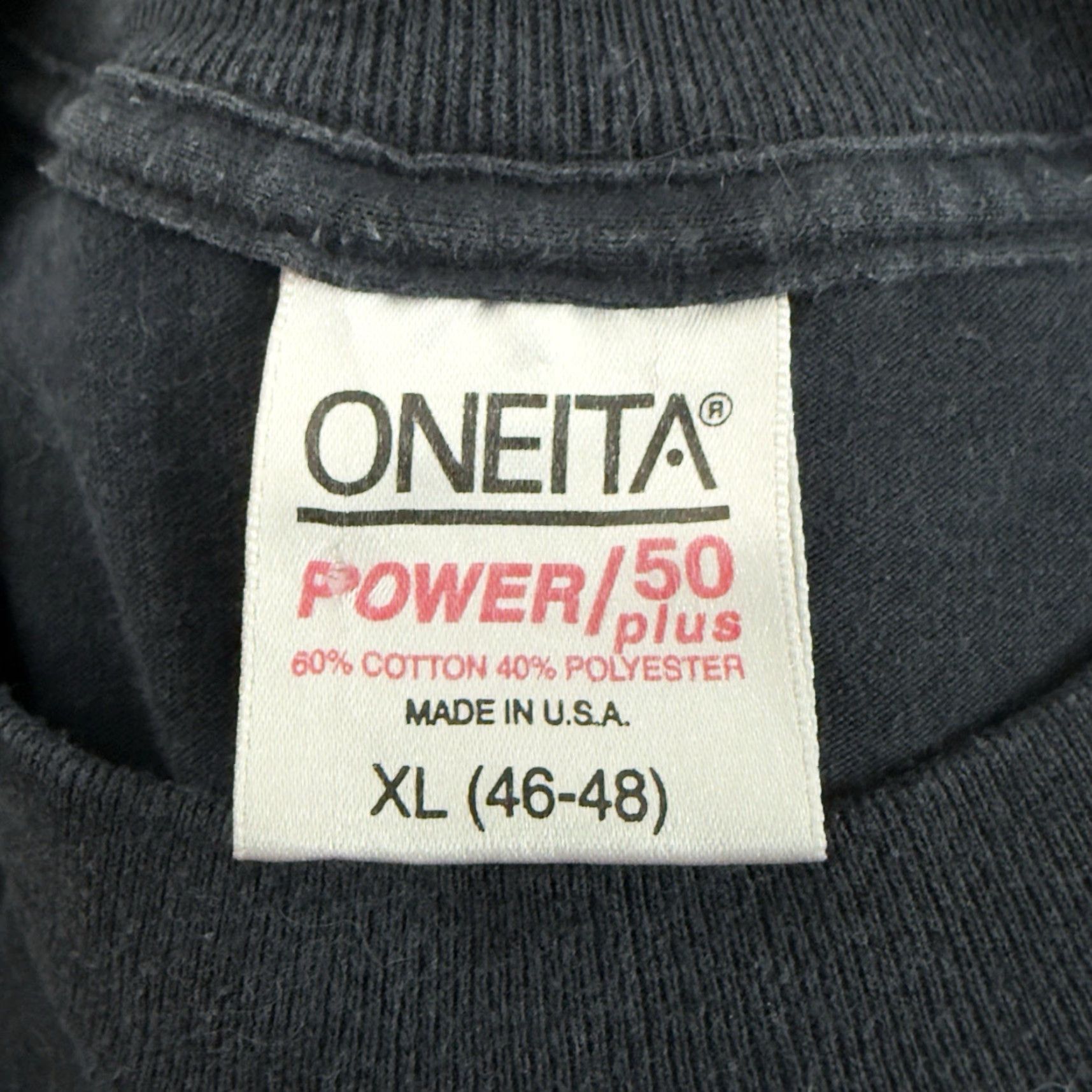 Vintage VINTAGE Oneita USA Graphic Tee Mens XL Black Stitch T-Shirt Century? Size US XL / EU 56 / 4 - 4 Thumbnail