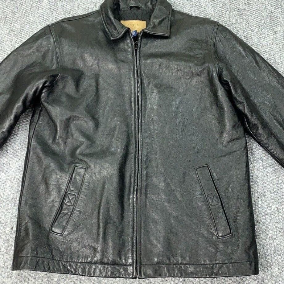 Gap VINTAGE Gap Leather Jacket Womens XL Black Insulated Zip Size XL / US 12-14 / IT 48-50 - 2 Thumbnail