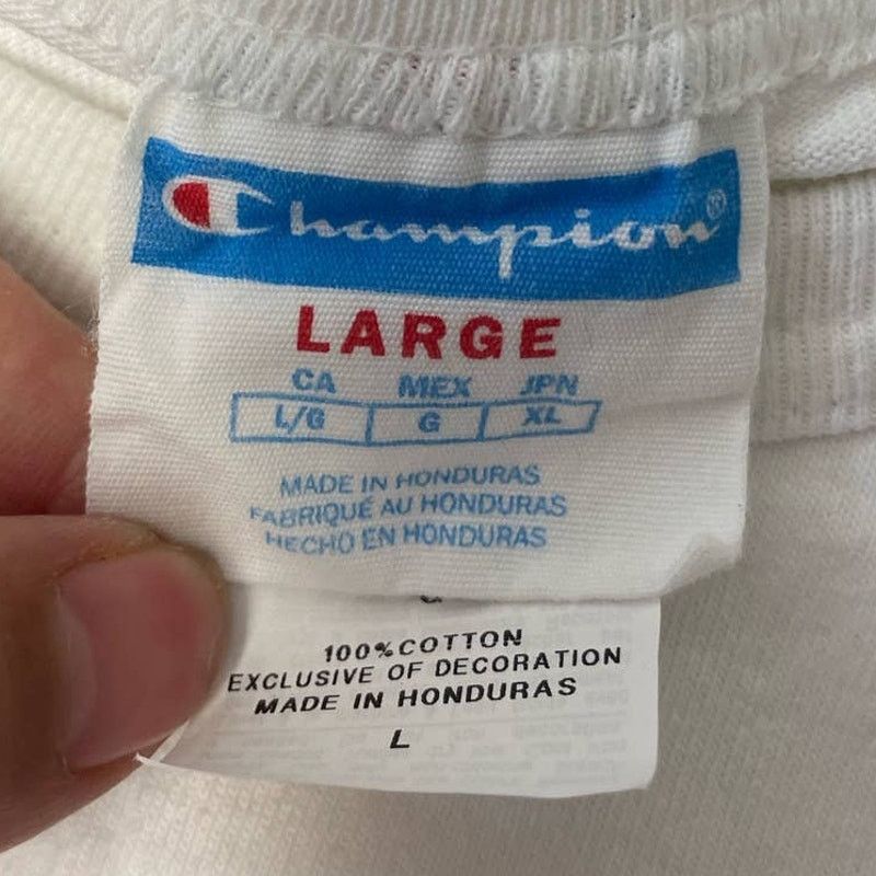 Champion Champion Mens Large Cotton Patch Crew Neck Tee Shirt Size US L / EU 52-54 / 3 - 6 Thumbnail