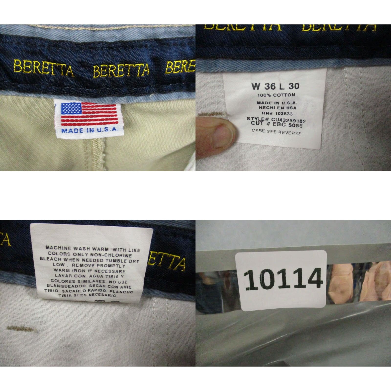 Vintage VINTAGE Beretta Pants Khaki 36x30 Cotton Straight Leg USA Mens Pants Size US 36 / EU 52 - 8 Thumbnail
