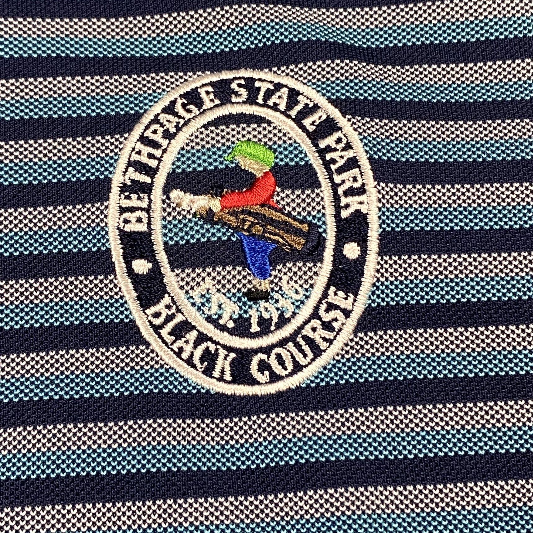 Vintage Bethpage Collection Polo Mens XL Blue Striped Golf State Park Course Black Size US XL / EU 56 / 4 - 3 Thumbnail