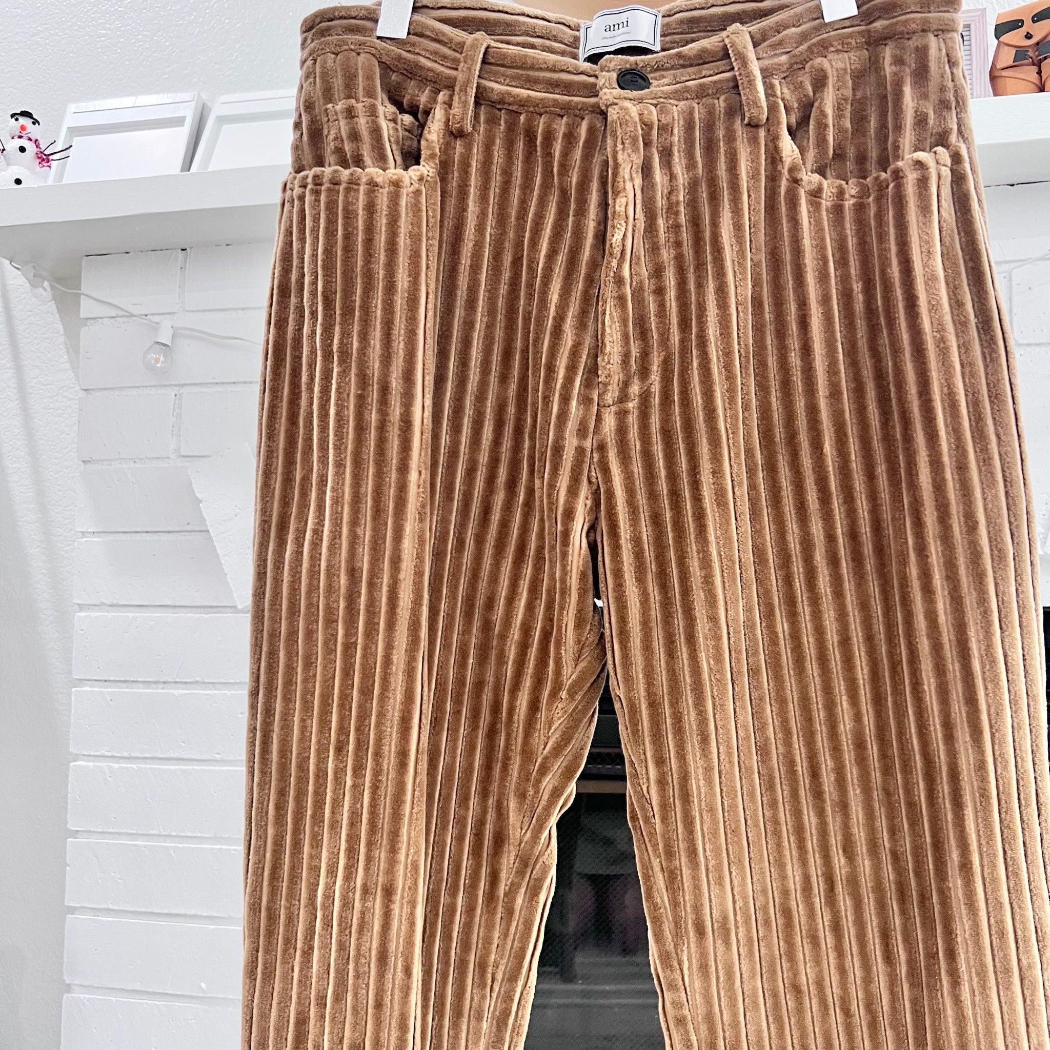 AMI AMI Paris Macro Wale Corduroy Straight Fit Trousers Size US 32 / EU 48 - 2 Thumbnail