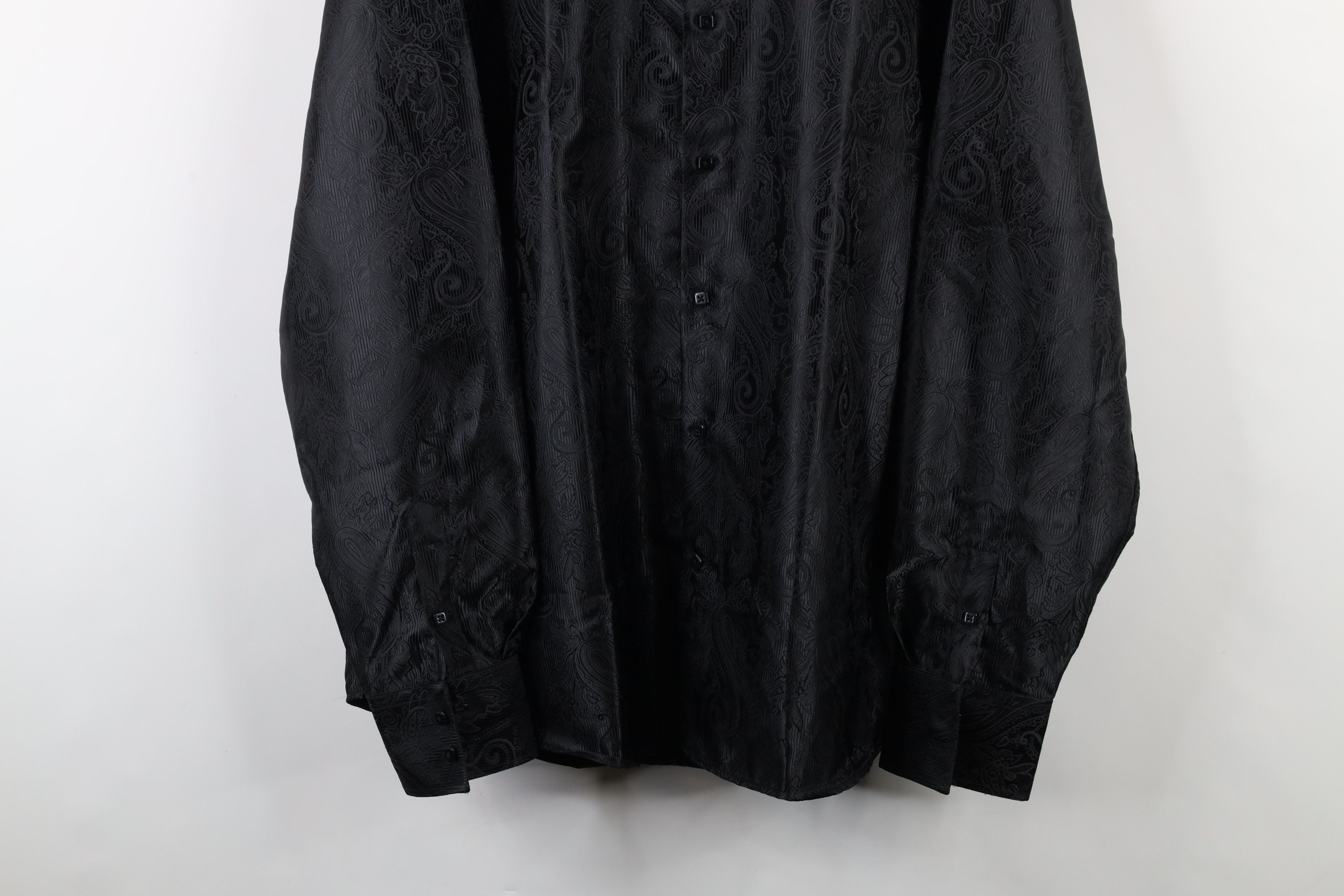 Vintage Vintage 90s Streetwear Paisley Collared Button Shirt Black Size US XL / EU 56 / 4 - 3 Thumbnail