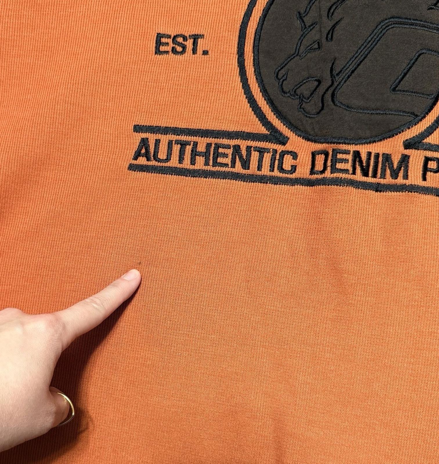 Other VTG 90s Clench Jeans Co Orange Sweater Mens XL Hip Hop Baggy Size US XL / EU 56 / 4 - 7 Thumbnail