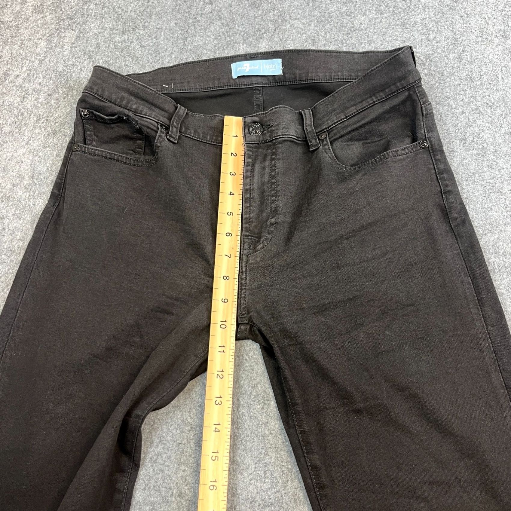 7 For All Mankind 7 For All Mankind Womens Jeans Bootcut Flare 32 Black Stretch Regular 32in 5-Pocket Denim Jeans Womens Checks Brown? Size 34" / US 12 / IT 48 - 6 Thumbnail