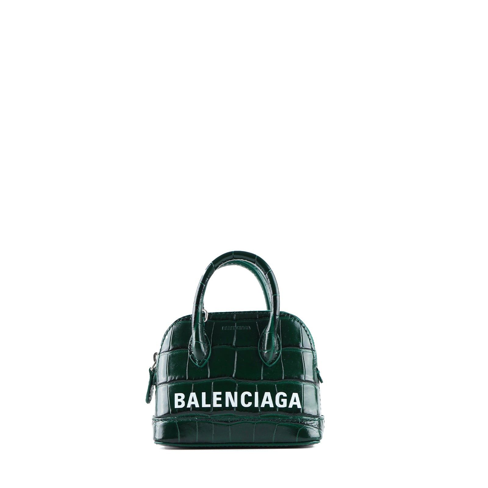 Balenciaga - Balenciaga Ville Mini Shoulder Bag In Green Crocodile-Embossed Leather, Women's