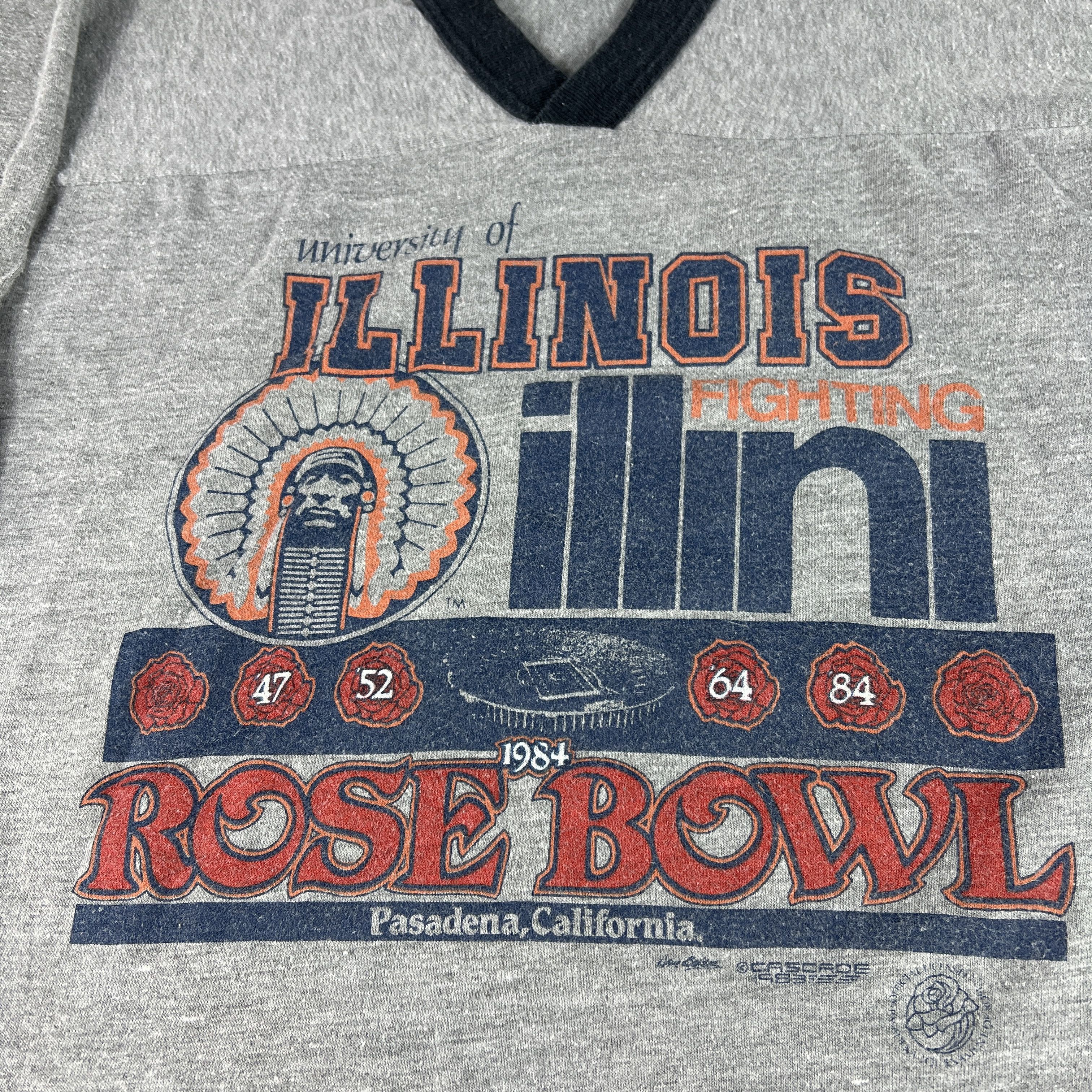 NCAA × Vintage VTG Rose Bowl Illinois Fighting Illini Single Stitch Tee Size US S / EU 44-46 / 1 - 5 Thumbnail