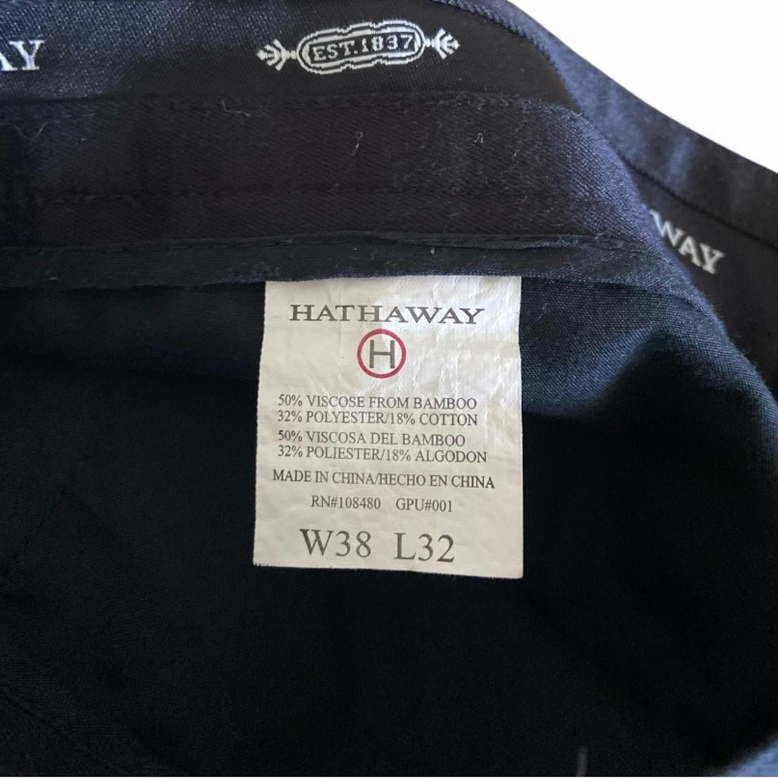 Hathaway Golf Hathaway Mens Black Pleated Trousers Size 38/32 Dress Pants Size 46R - 4 Thumbnail