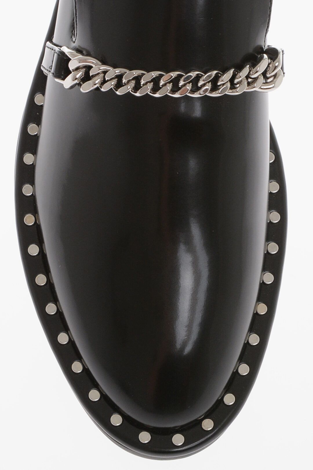 Stella McCartney og1mm0824 Vegan Leather Loafers With Chain in Black Size US 8.5 / IT 38.5 - 5 Thumbnail