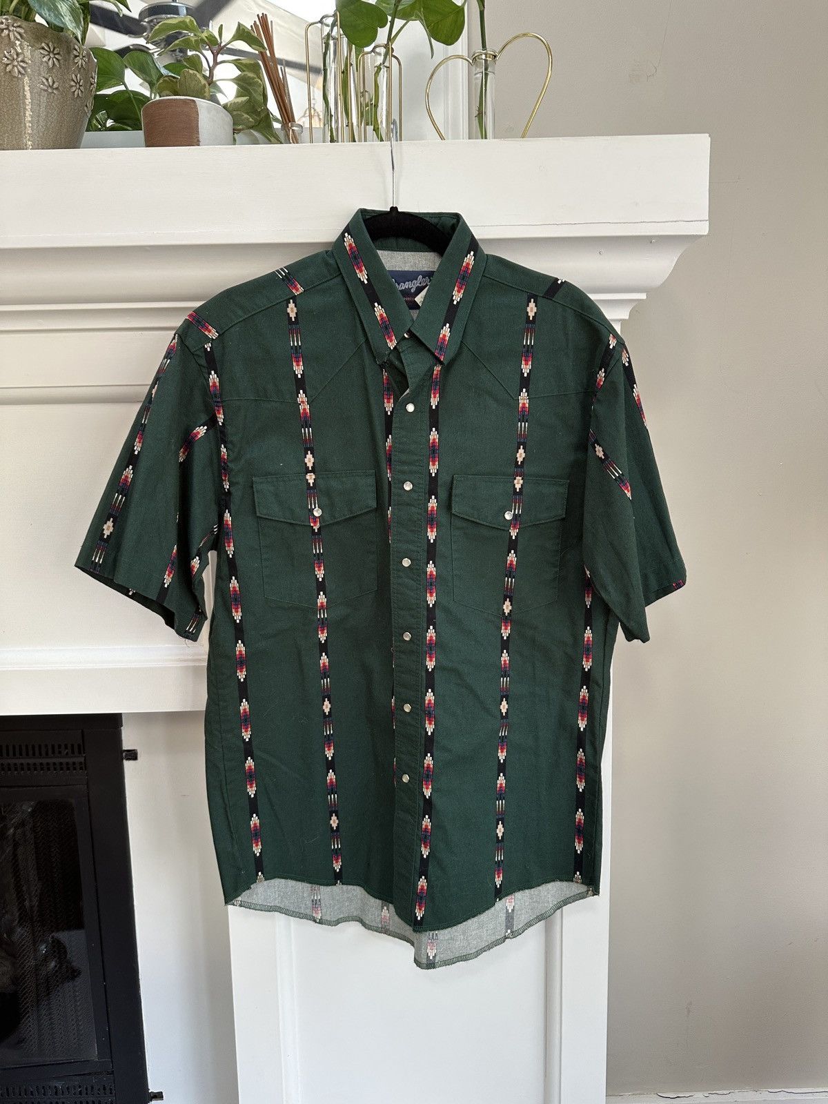 Wrangler Vintage Western Aztec Button Up SS Shirt Size US M / EU 48-50 / 2 - 1 Thumbnail