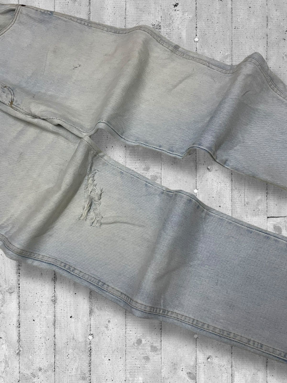 Designer × Vintage × Wrangler Vintage 1990s Designer Wrangler Blue Wash Distressed Denim Size US 30 / EU 46 - 6 Thumbnail