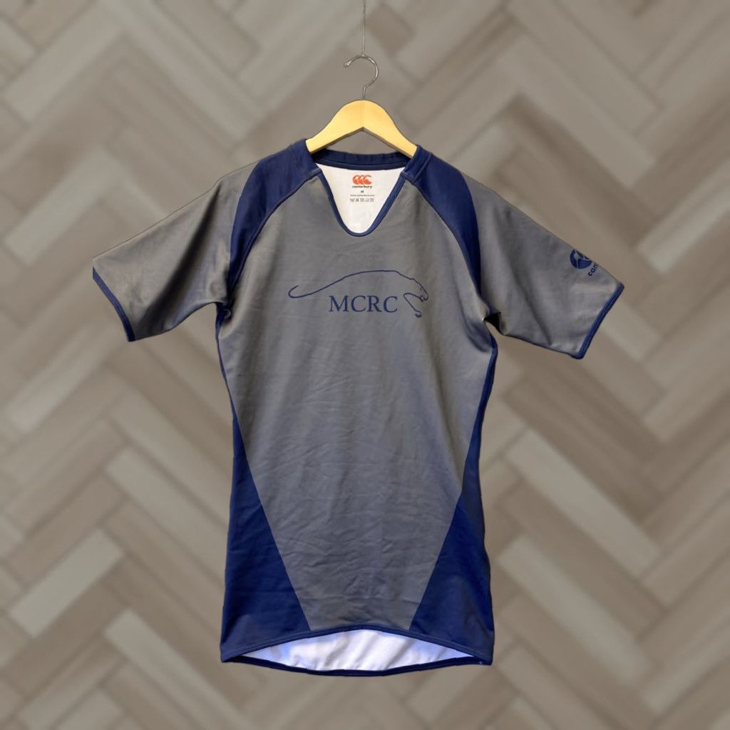 Vintage Canterbury of New Zealand Shirt Mens Jersey Fitted Short Sleeve Blue CCC Logo Size M Gray Activewear Rugby Size US M / EU 48-50 / 2 - 1 Thumbnail