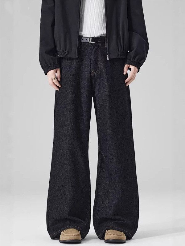 Japanese Brand Men's high-street patchwork straight loose jeans Size US 32 / EU 48 - 1 Thumbnail