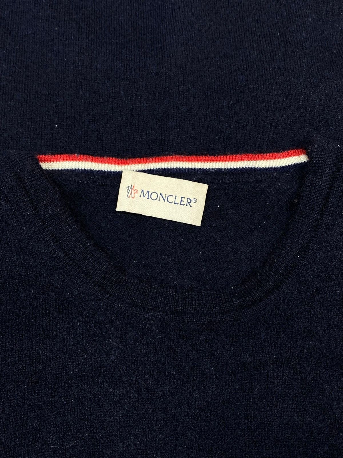 Moncler Moncler Navy Blue Wool Sweater Patch Logo Size US XS / EU 42 / 0 - 14 Thumbnail